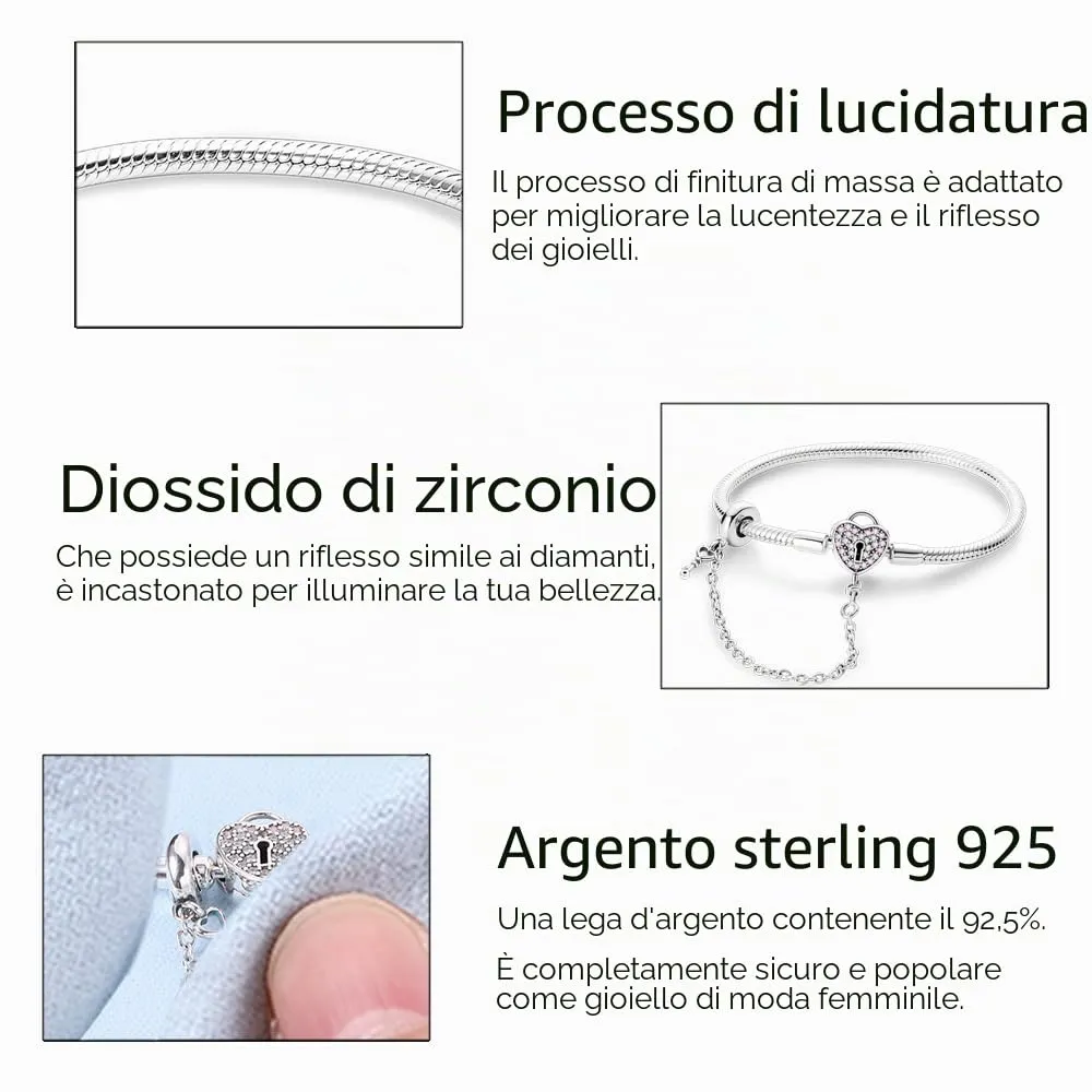 KUNSIR Moments Bracciale Donna in Argento Sterling 925 Snake, Compatibile con Pandora, 17cm - immagine 4