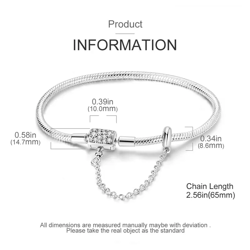 KUNSIR Bracciale Snake in Argento Sterling 925 Compatibile con Pandora 20cm - immagine 5