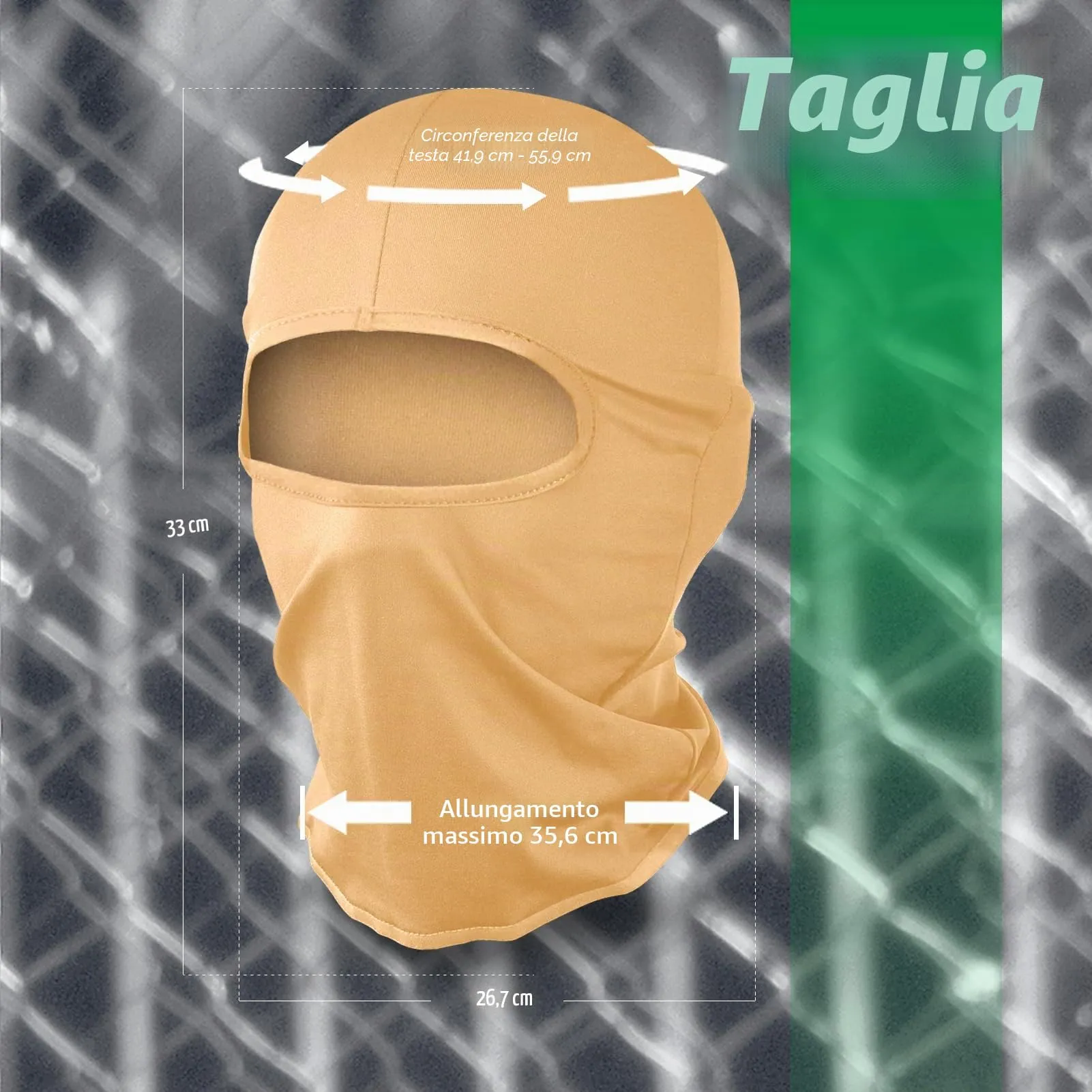 LONGKING Passamontagna Balaclava Unisex Protezione UV Antivento Giallo - immagine 4