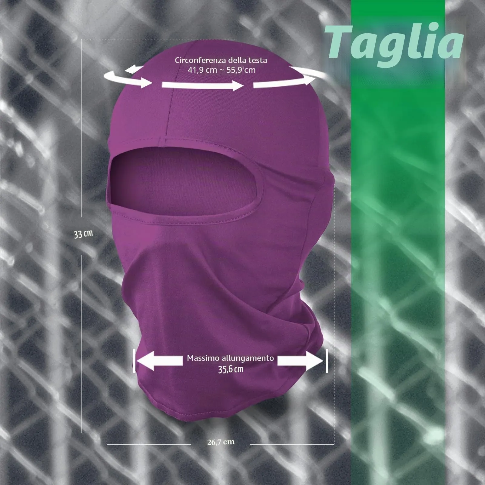 LONGKING Passamontagna Antivento Traspirante Lilla - immagine 4