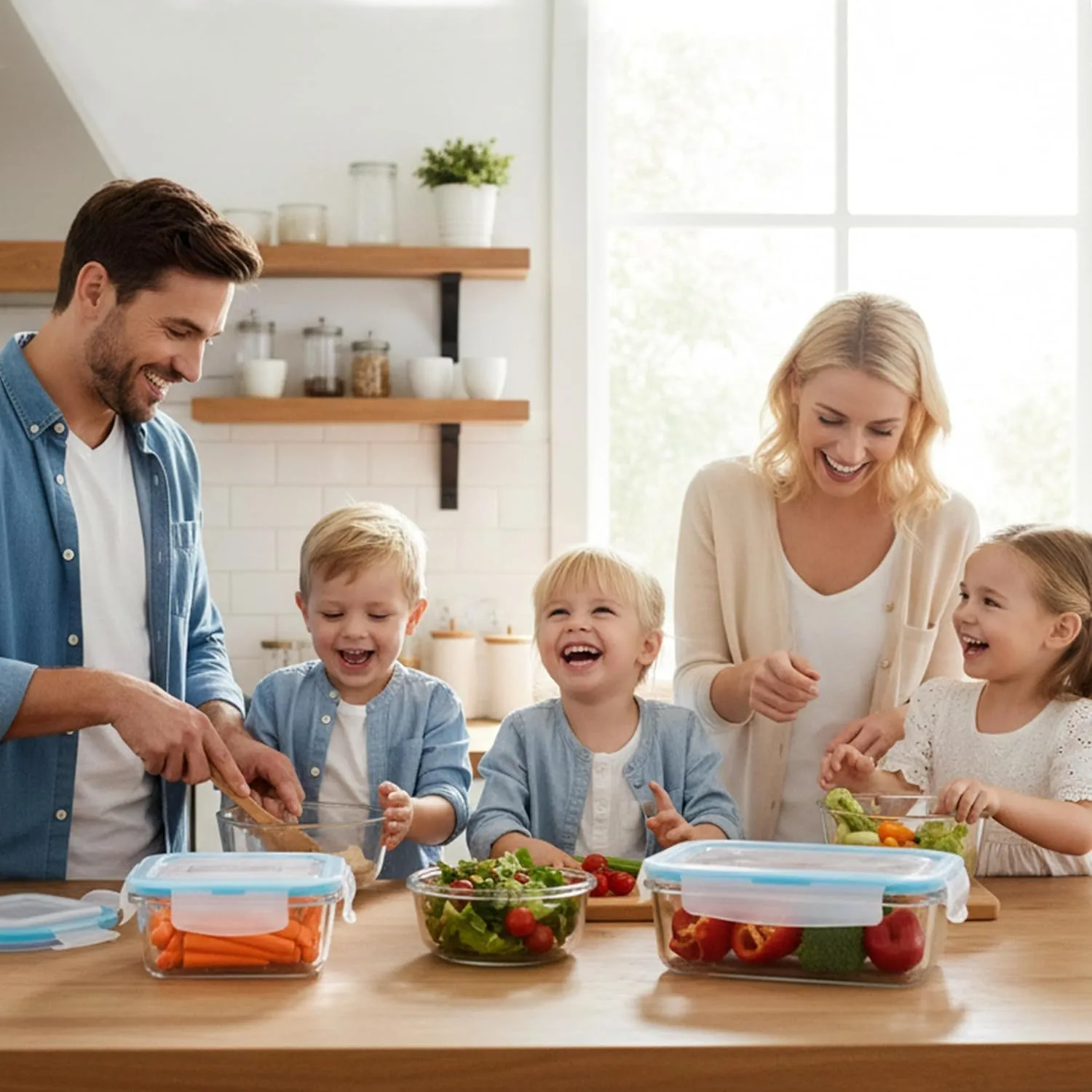 KICHLY Set di contenitori in vetro per alimenti, 16 pezzi (8 contenitori e 8 coperchi), Senza BPA - immagine 6