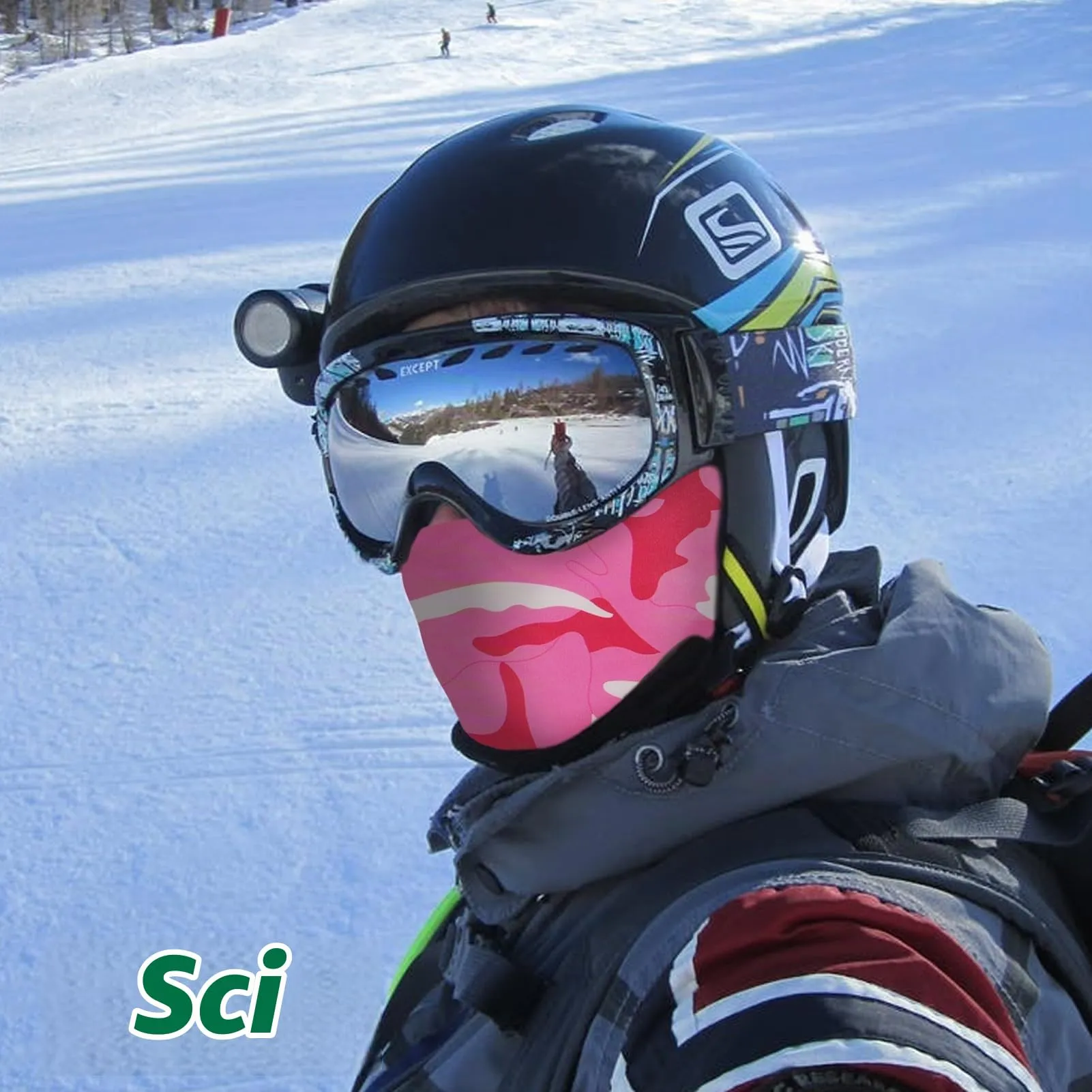 LONGKING Passamontagna Balaclava Unisex Protezione UV e Antivento, Camo Rosa - immagine 6
