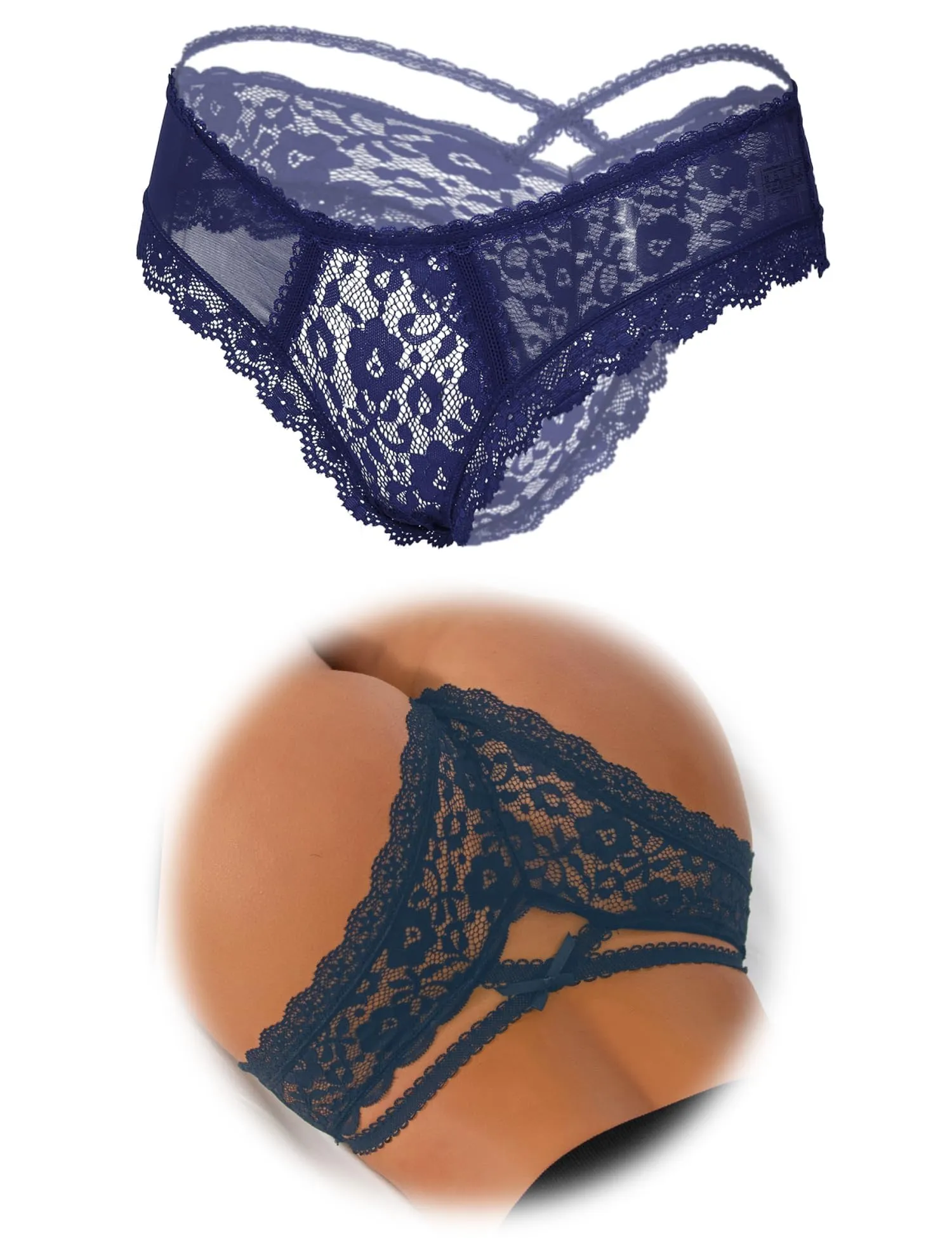 ohmydear Perizoma Donna in Pizzo Vita Bassa, Modello Tanga Slip - immagine 1
