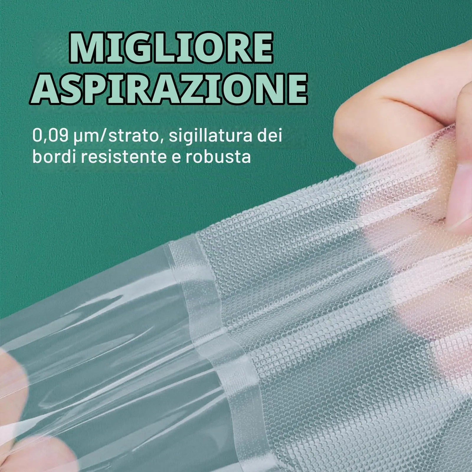 GRIFEMA GH81 Sacchetti Sottovuoto per Alimentari, 100 Buste 15x25 cm - immagine 5