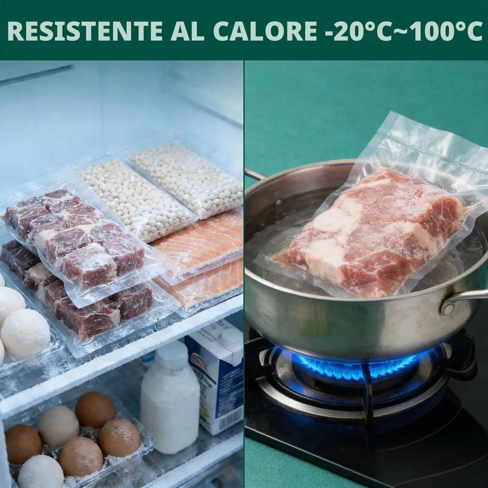 GRIFEMA GH81 Sacchetti Sottovuoto per Alimentari, 100 Buste 15x25 cm - immagine 6
