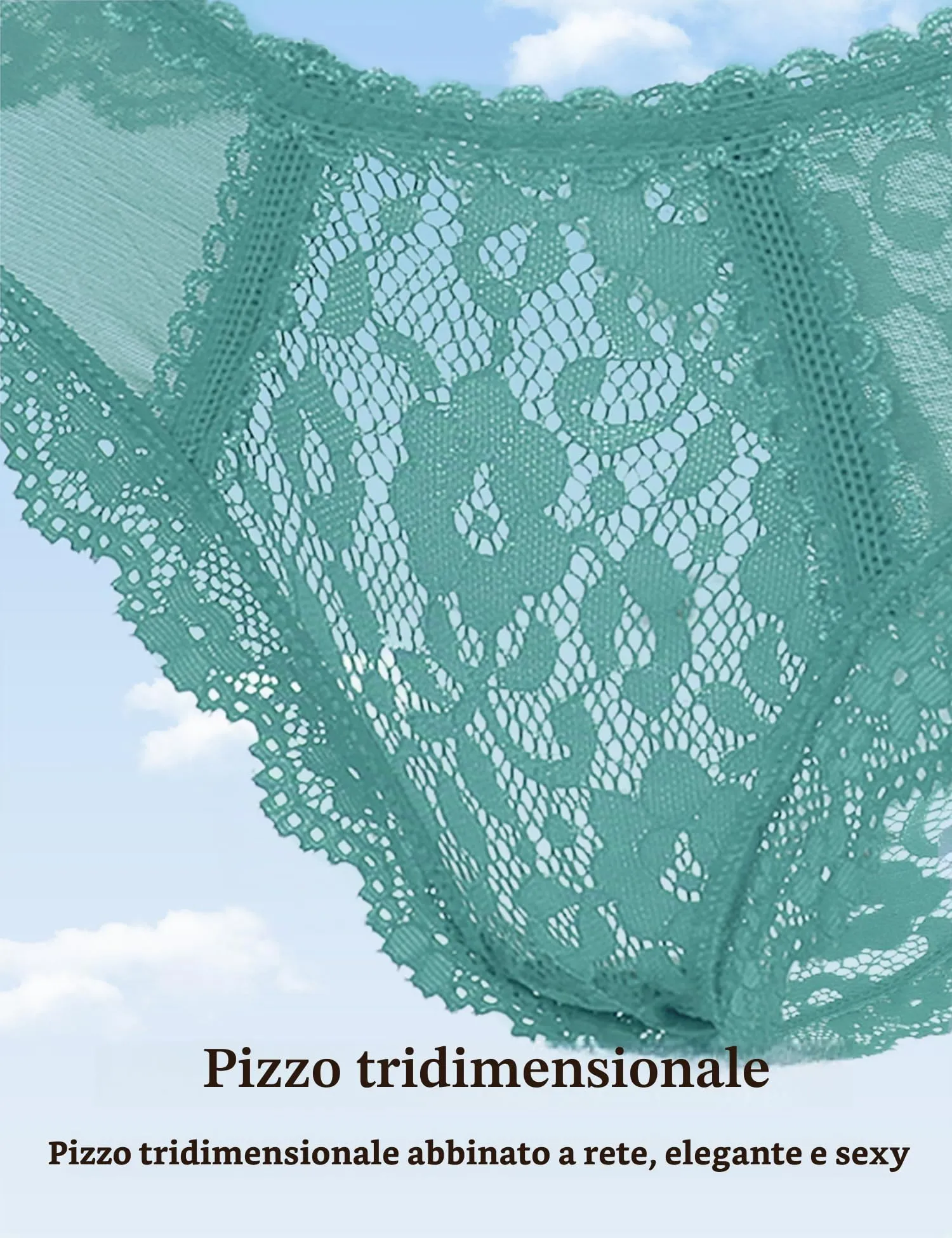 ohmydear Perizoma Donna in Pizzo Vita Bassa Modello Tanga Slip - immagine 5