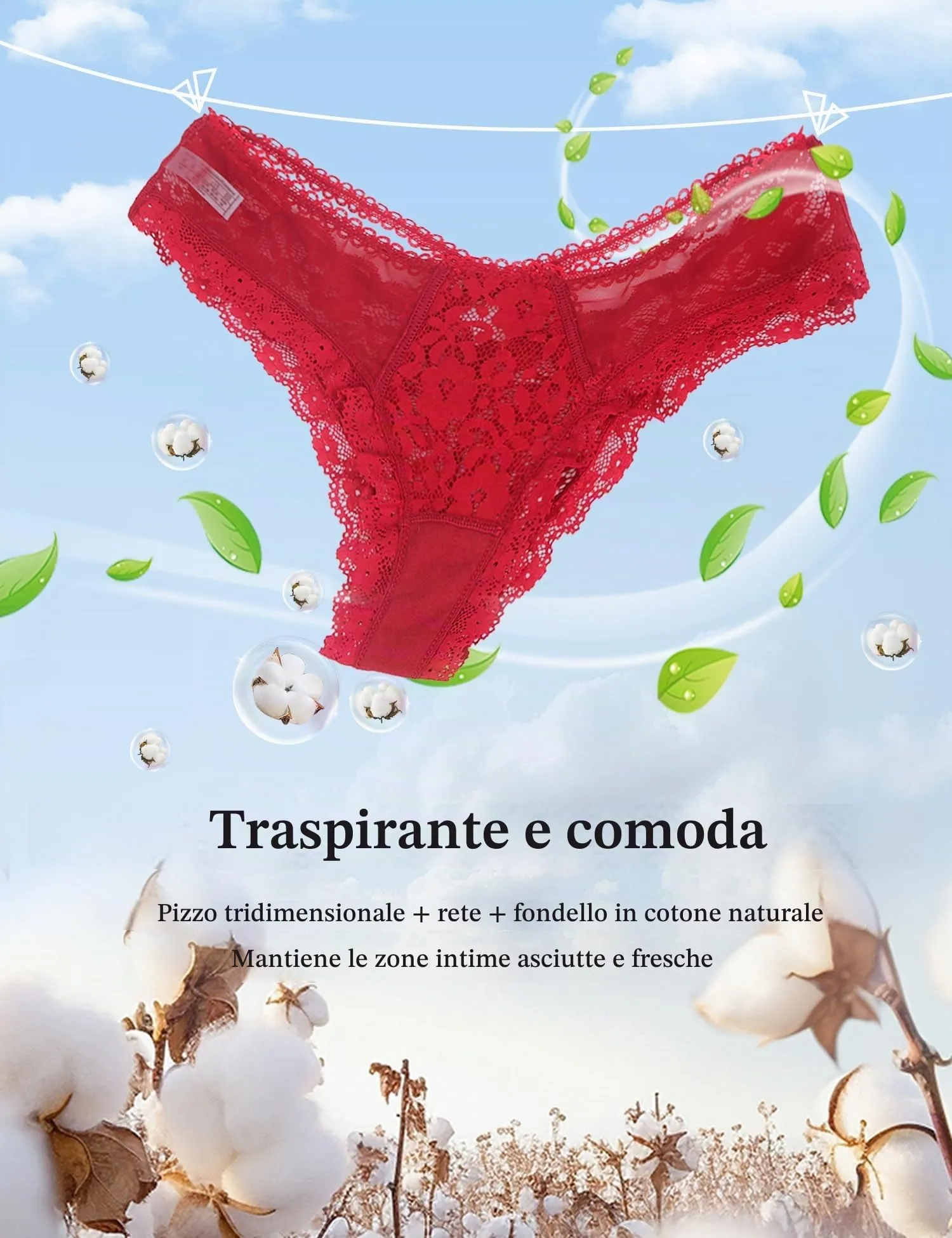 ohmydear Perizoma Donna in Pizzo Vita Bassa Modello Tanga Slip - immagine 7