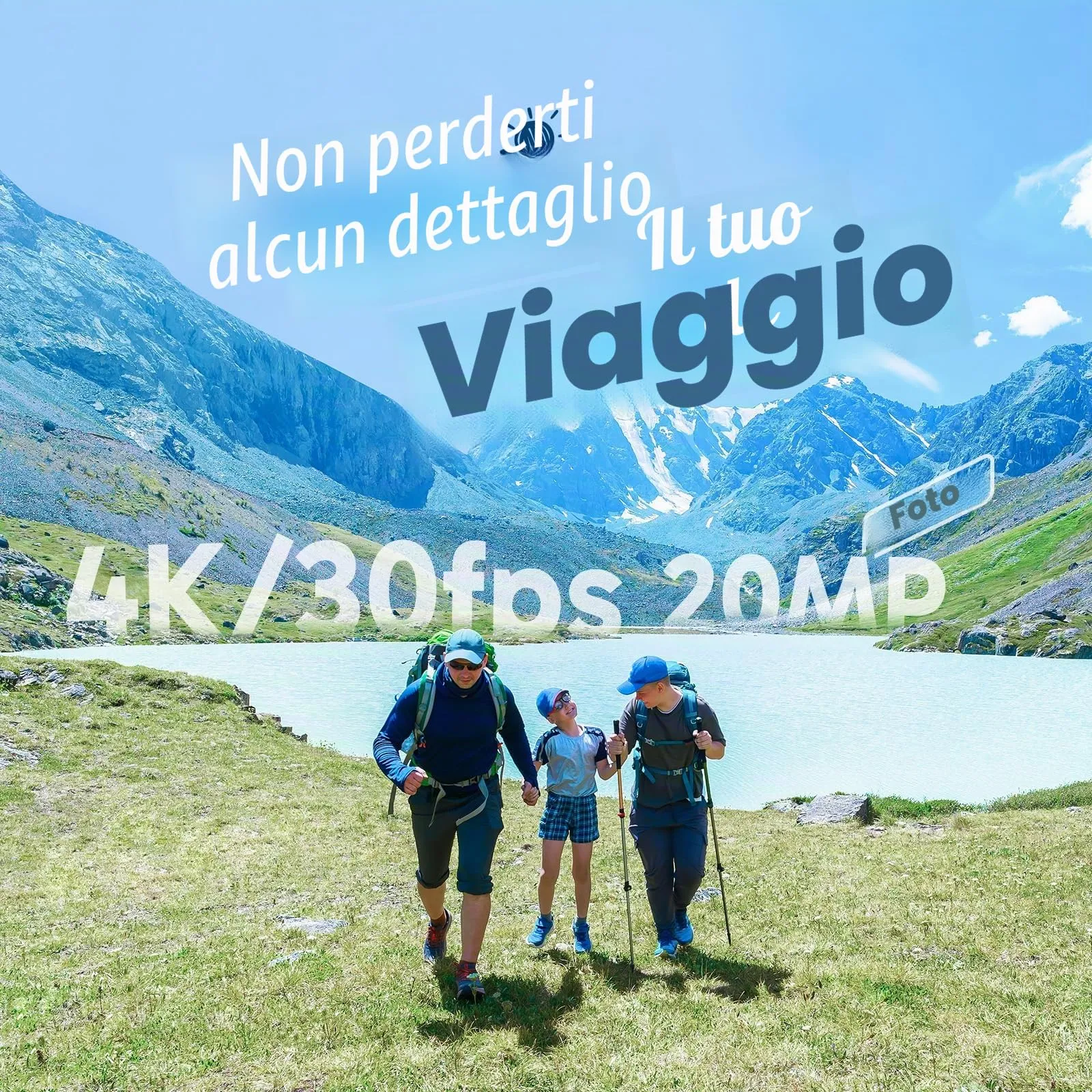 AKASO EK7000 Action Cam 4K con Scheda di Memoria MicroSDXC da 64GB - immagine 2
