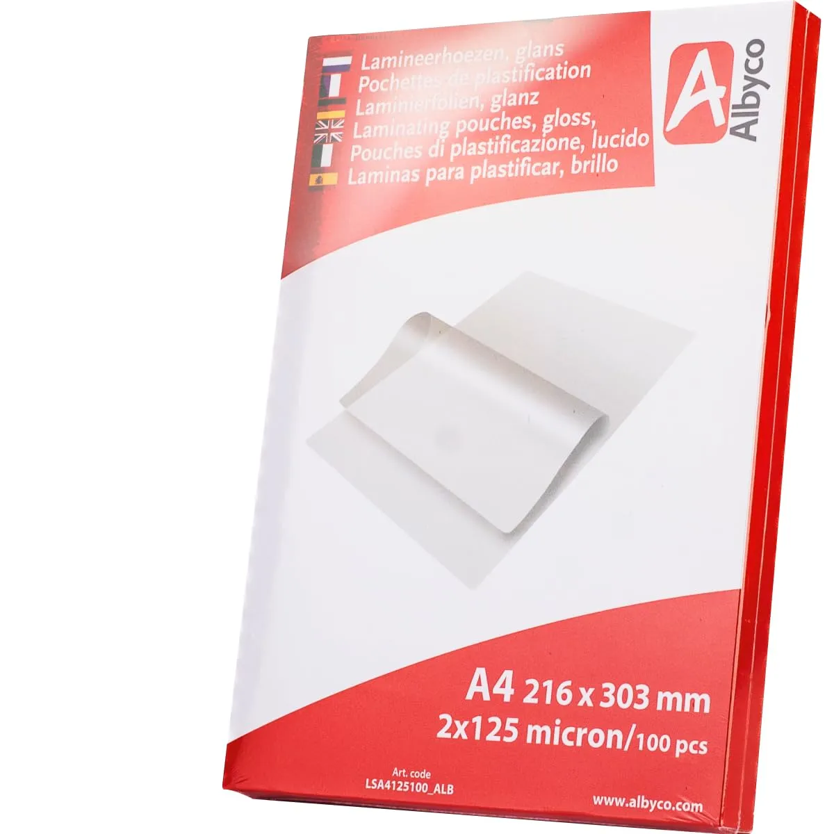 Albyco Buste per Plastificazione A4 125 Micron Brillanti, 100 Pezzi - immagine 1