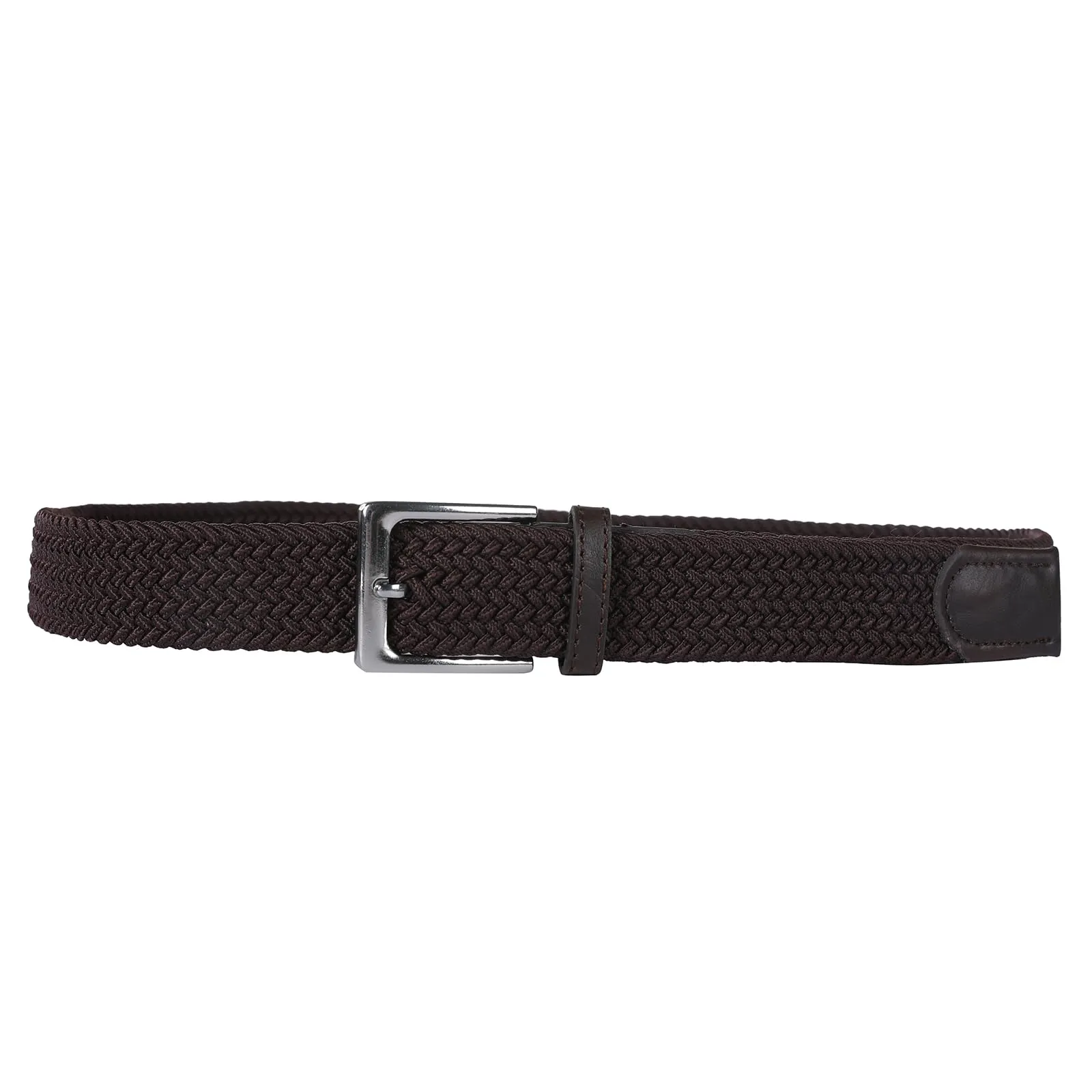 Bella Accessori Cintura Elastica Intrecciata Unisex in Tessuto con Fibbia in Lega di Zinco, Marrone, 115cm - immagine 6