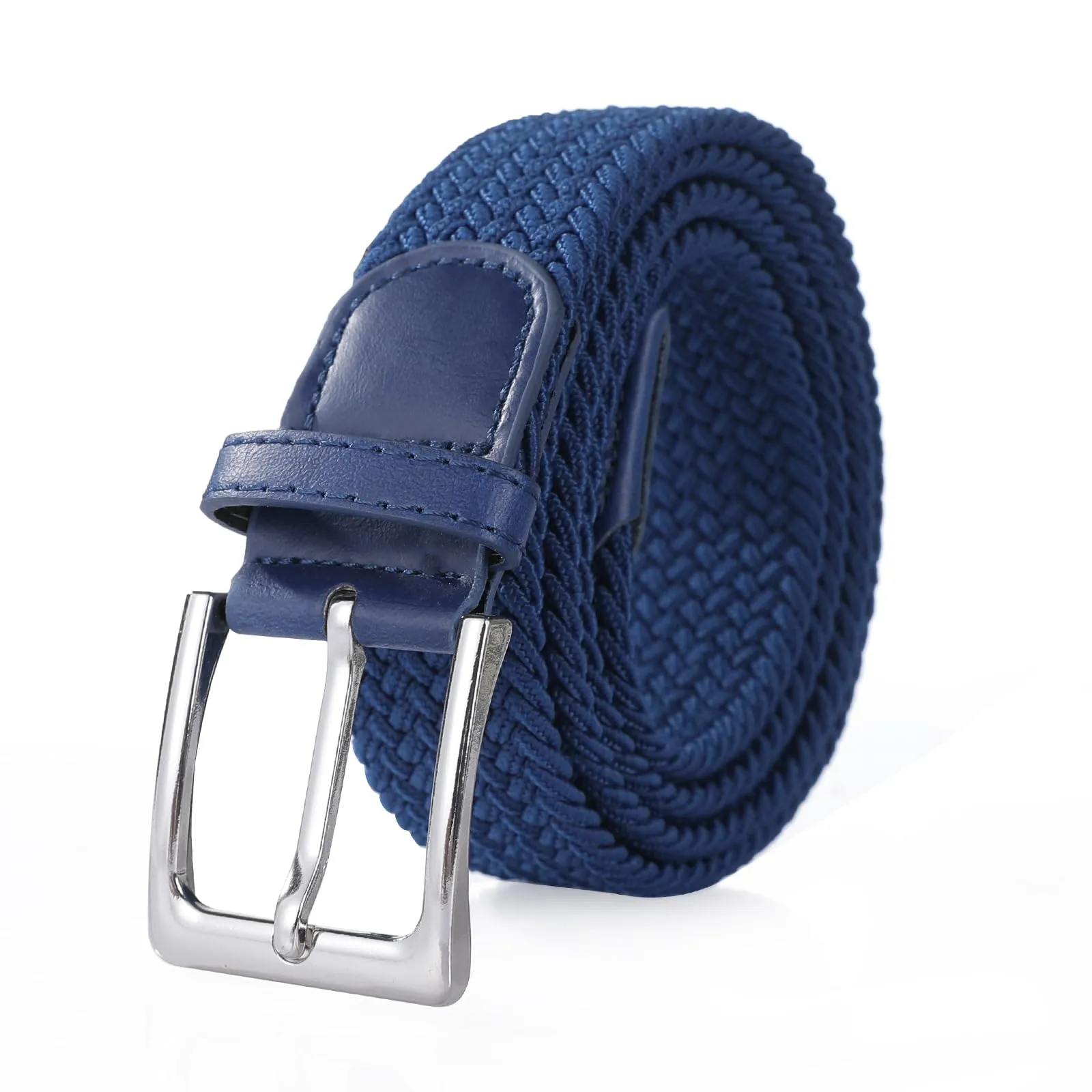 Bella Accessori Cintura Elastica Intrecciata Unisex Blu Jeans 110cm-155cm - immagine 1