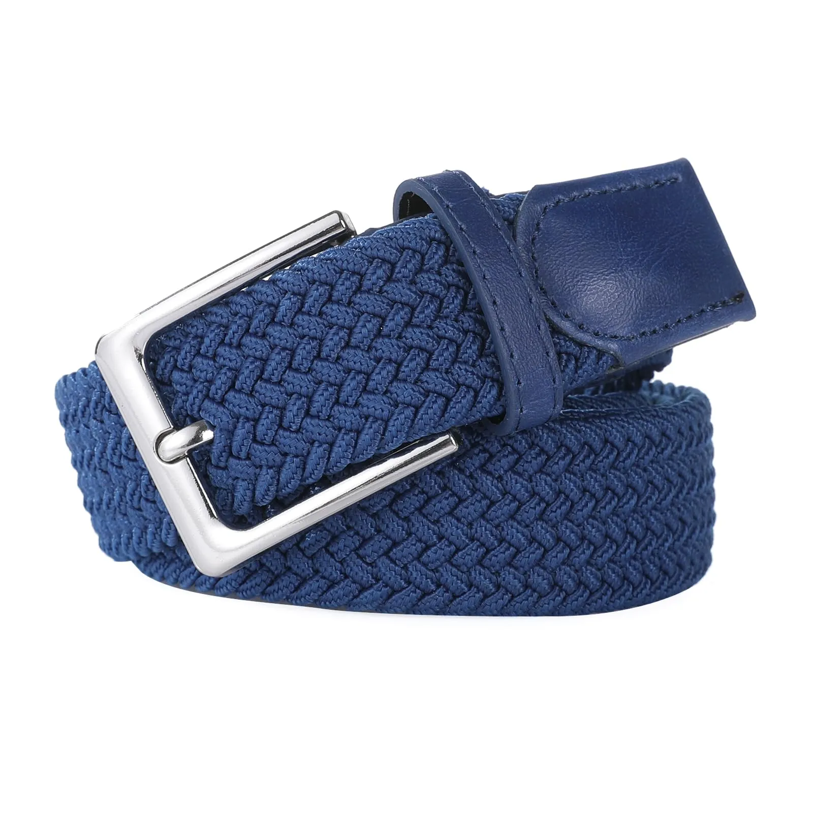 Bella Accessori Cintura Elastica Intrecciata Unisex Blu Jeans 110cm-155cm - immagine 2