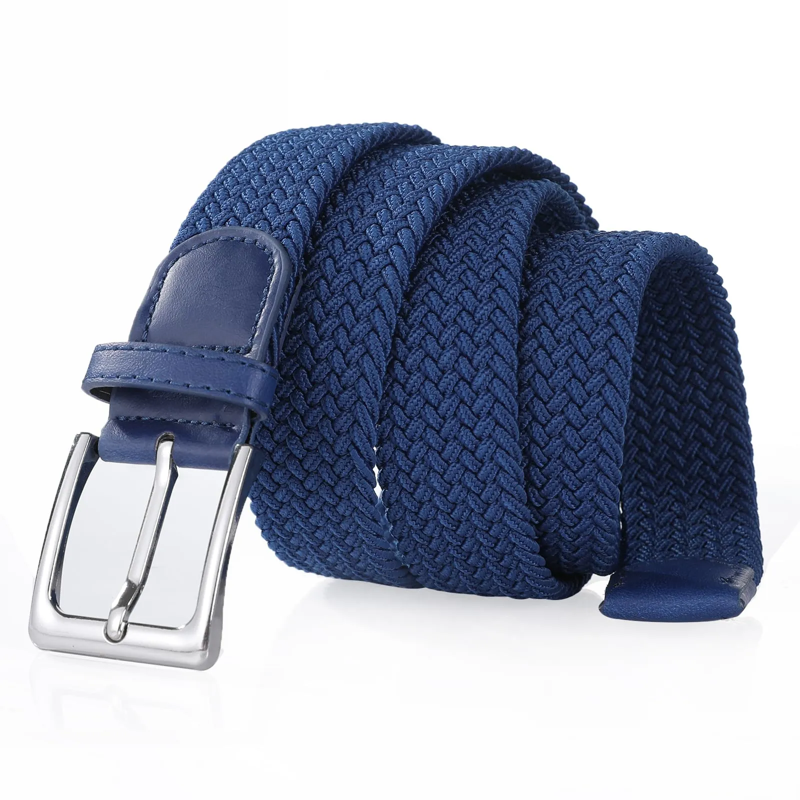 Bella Accessori Cintura Elastica Intrecciata Unisex Blu Jeans 110cm-155cm - immagine 3