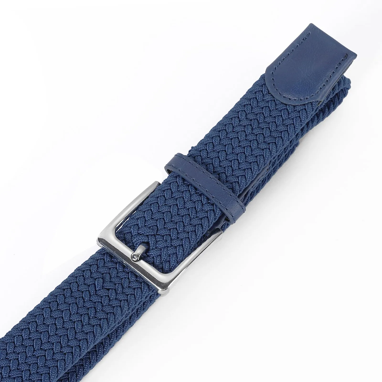 Bella Accessori Cintura Elastica Intrecciata Unisex Blu Jeans 110cm-155cm - immagine 4