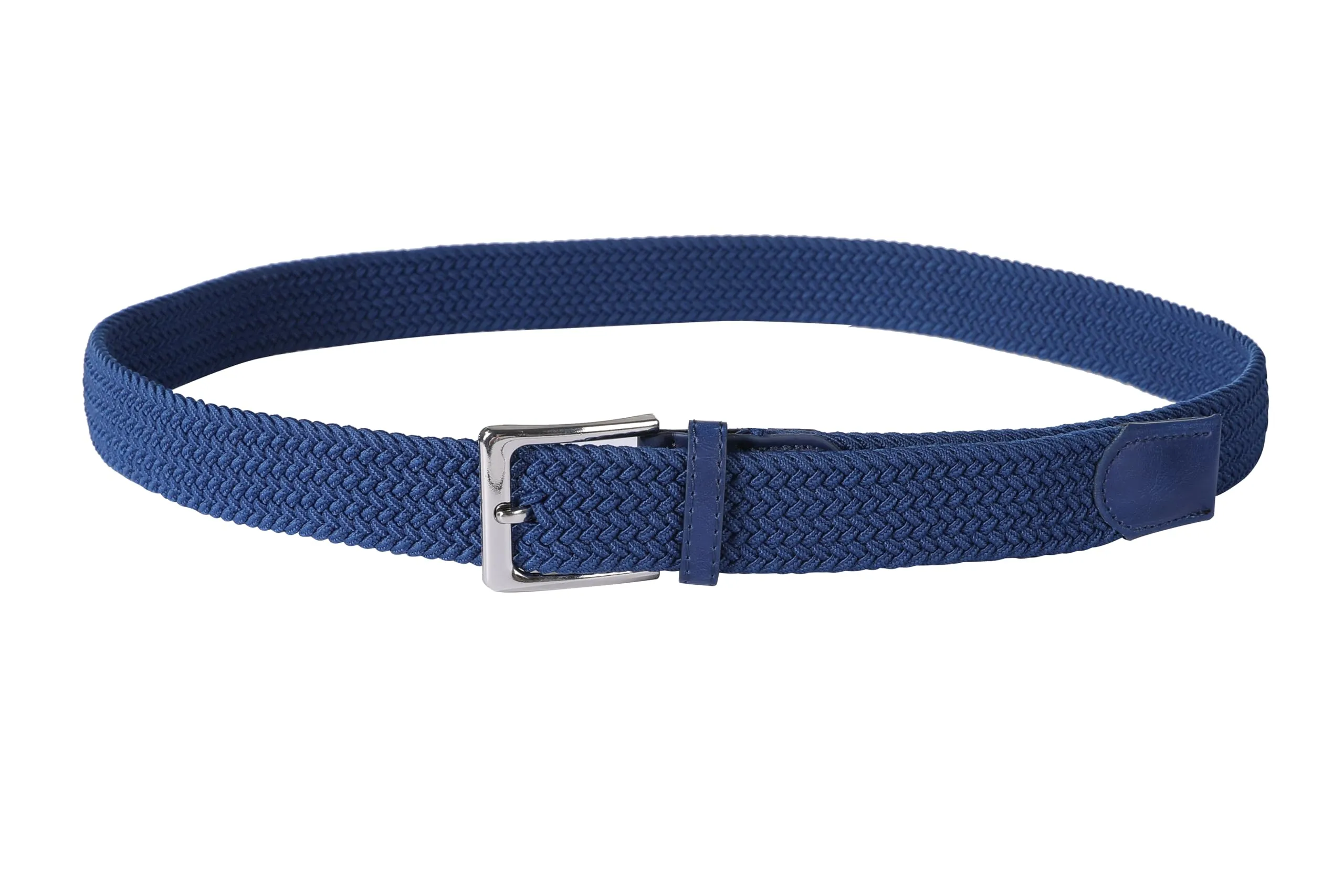 Bella Accessori Cintura Elastica Intrecciata Unisex Blu Jeans 110cm-155cm - immagine 5