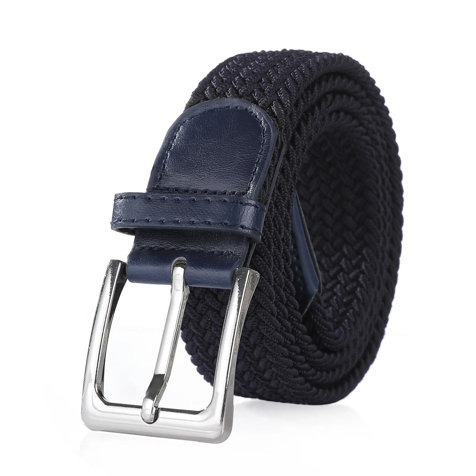 Bella Accessori Cintura Elastica Intrecciata Unisex Blu Scuro 115cm - immagine 1