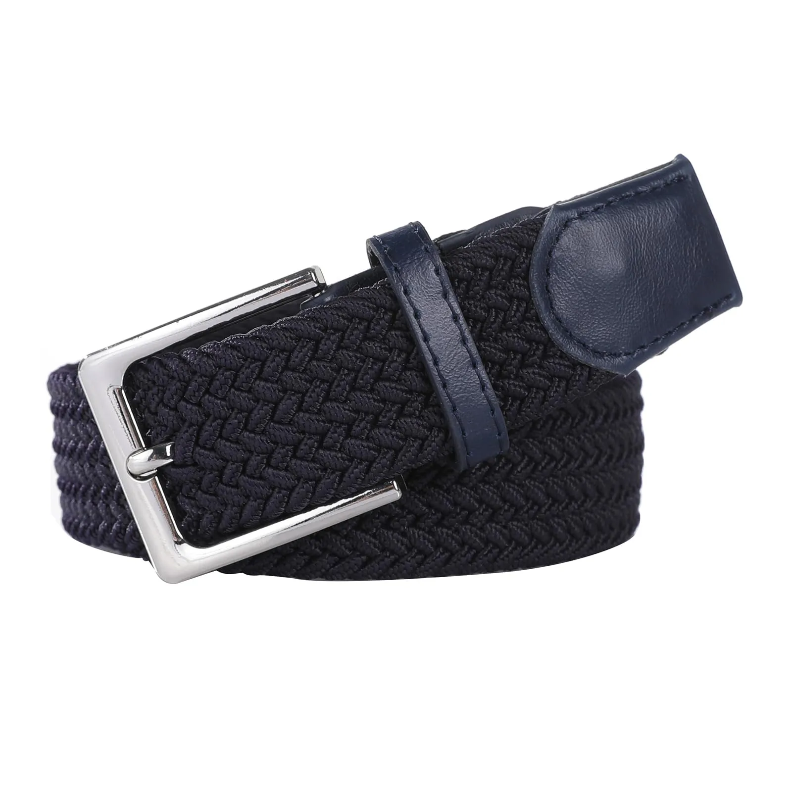 Bella Accessori Cintura Elastica Intrecciata Unisex Blu Scuro 115cm - immagine 2