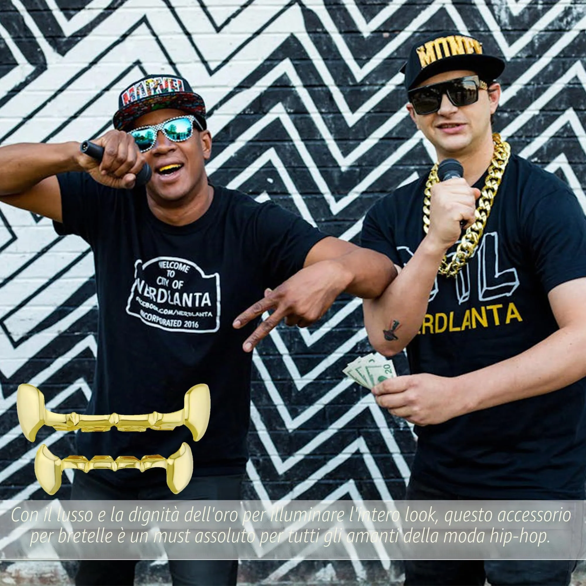 LONGHAO Hip Hop Grillz Set con 2 Stampi in Silicone (Oro 2) - immagine 5