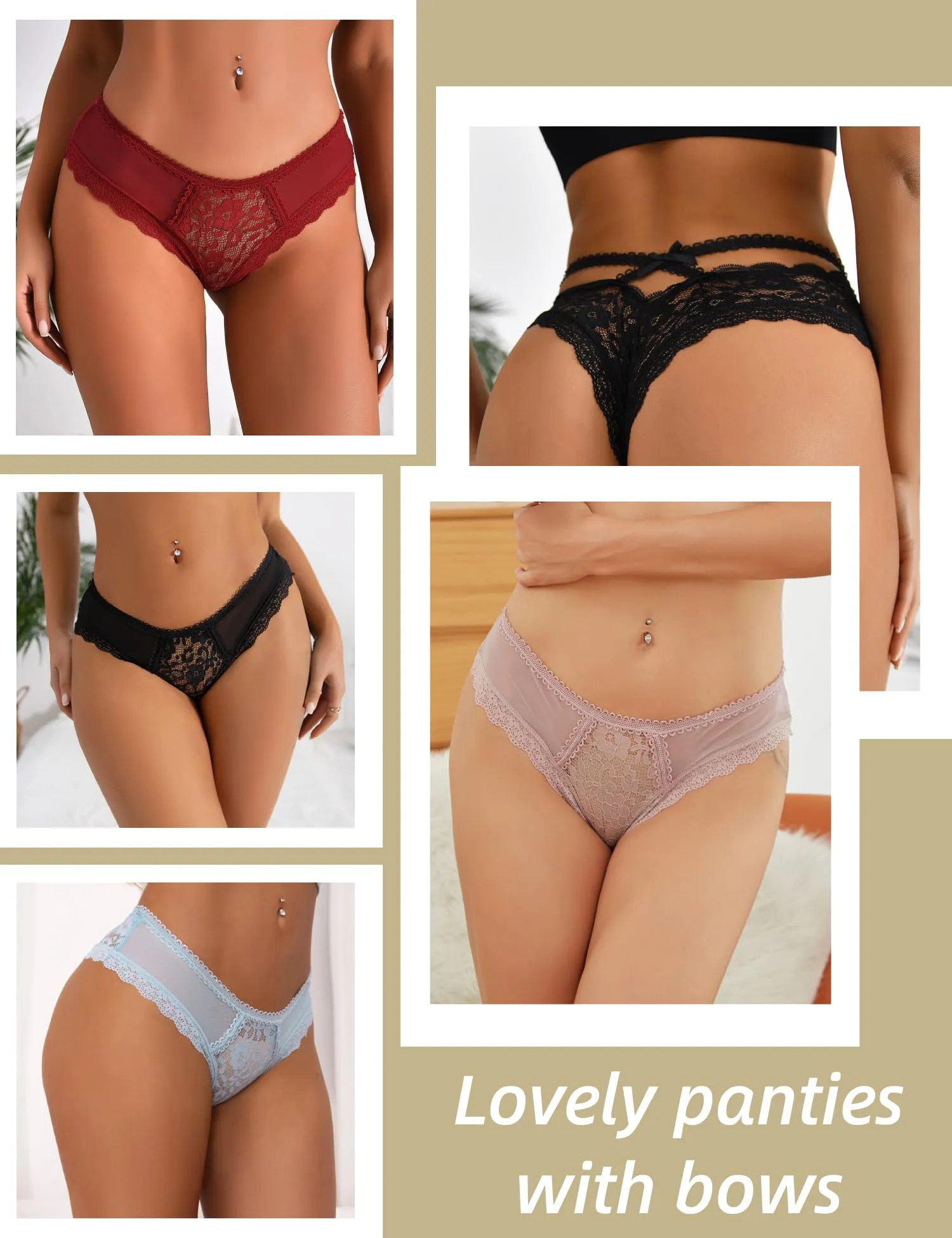 ohmydear Perizoma Donna in Pizzo Vita Bassa, 2 Pezzi - immagine 7