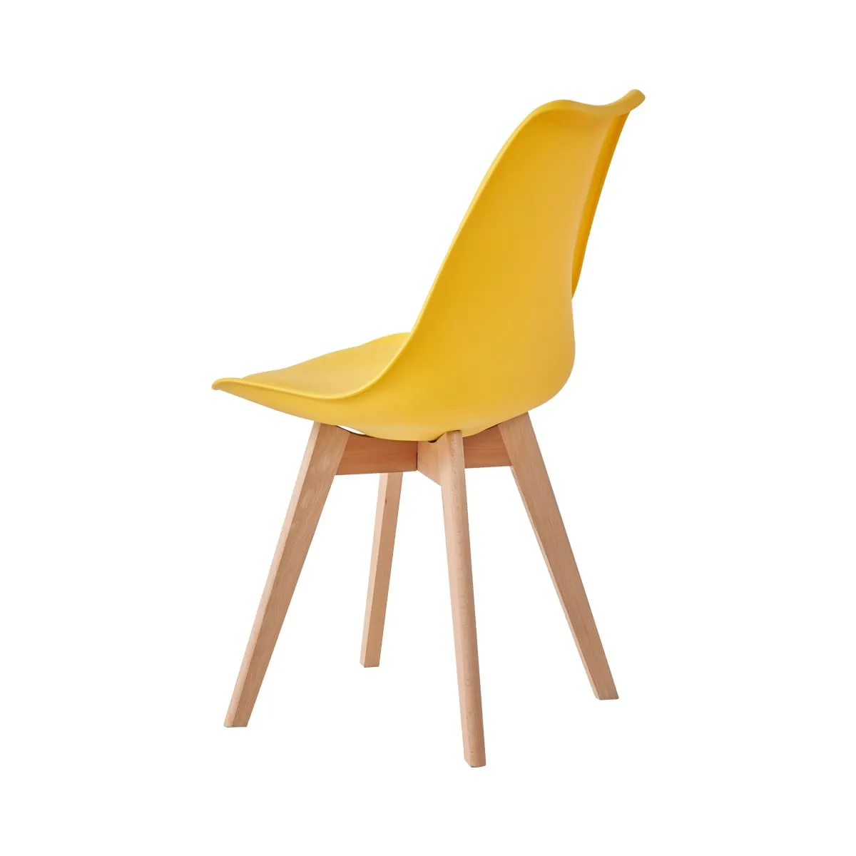 JZGORC Set di 8 Sedie da Pranzo Moderne, Cuscini Imbottiti e Gambe in Legno di Faggio - Giallo - immagine 4