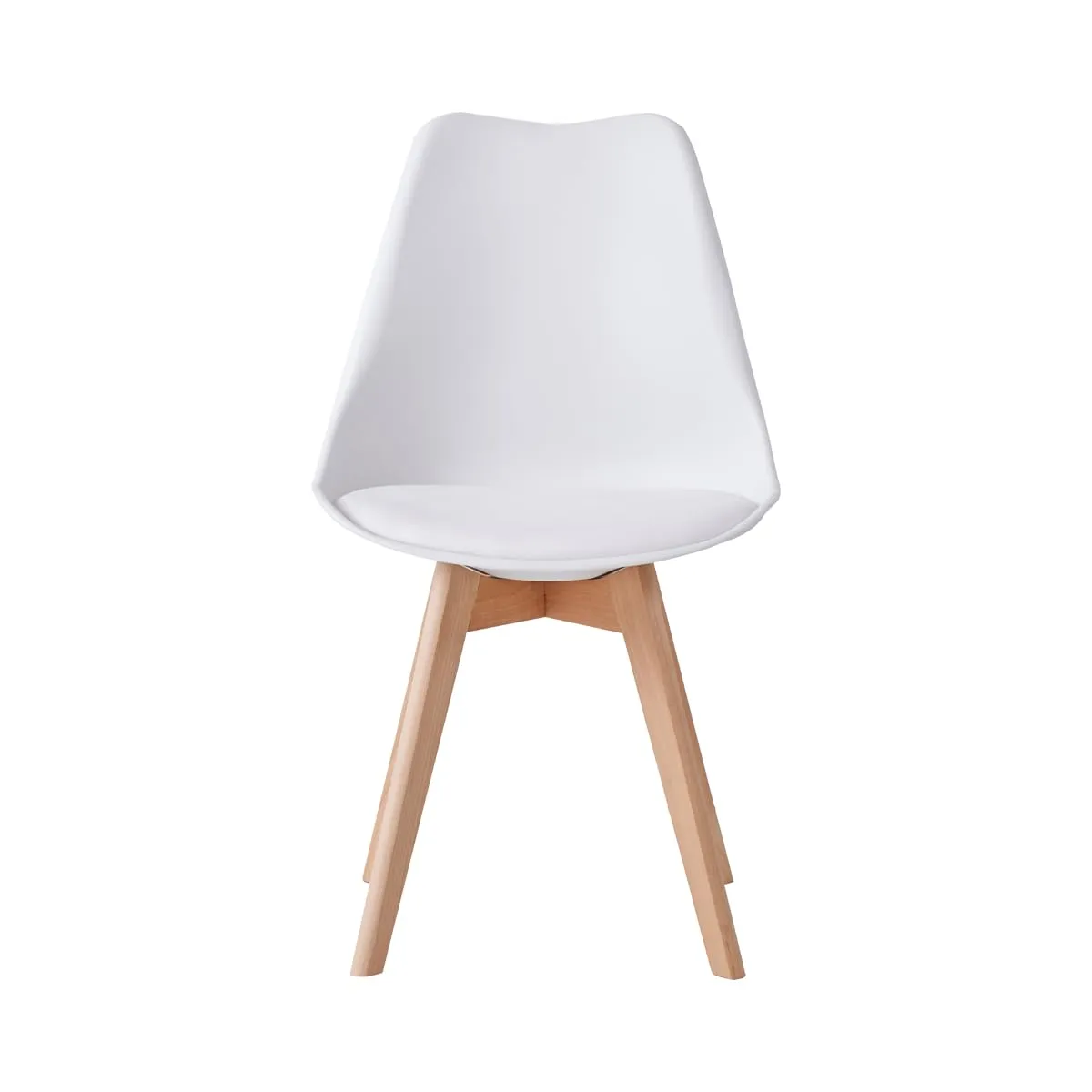 JZGORC Set di 8 Sedie da Sala da Pranzo e Cucina in Stile Nordico con Gambe in Faggio Massello, Bianco - immagine 3