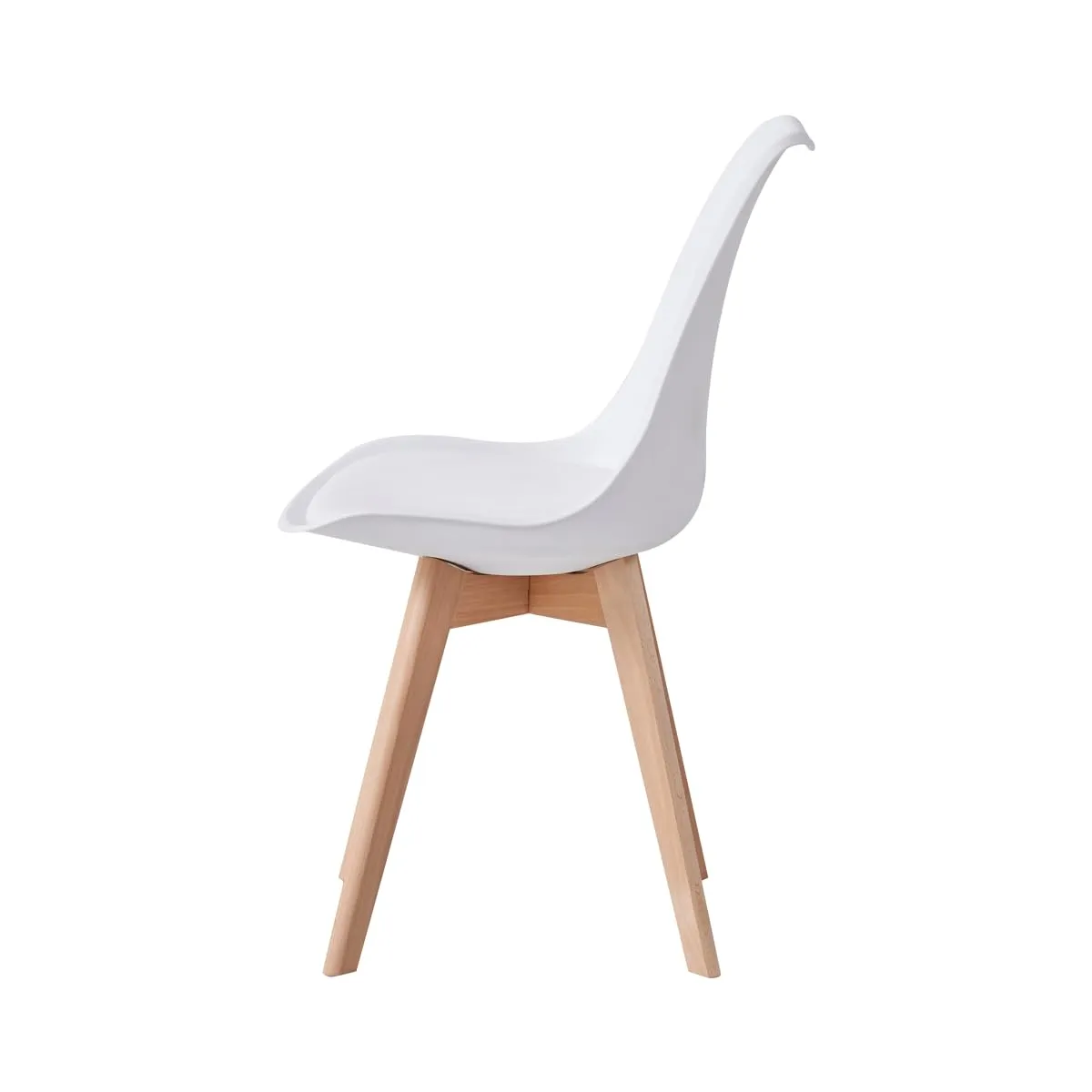 JZGORC Set di 8 Sedie da Sala da Pranzo e Cucina in Stile Nordico con Gambe in Faggio Massello, Bianco - immagine 4