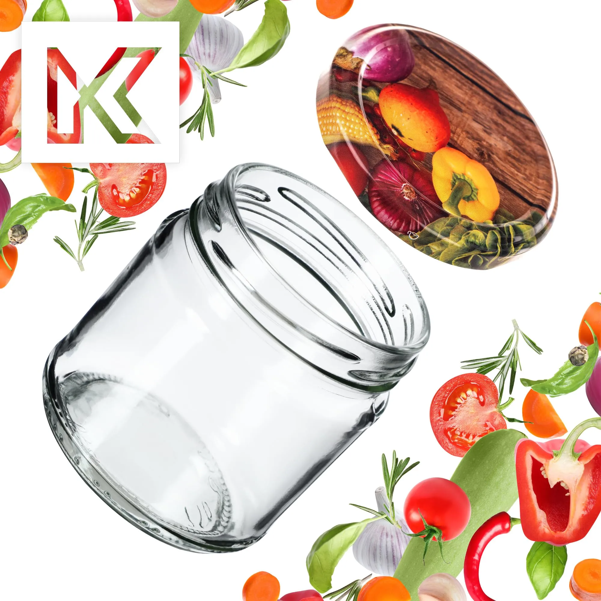 KADAX Set di 10 barattoli in vetro 200ml Ø66 con tappo a vite ermetico - immagine 6
