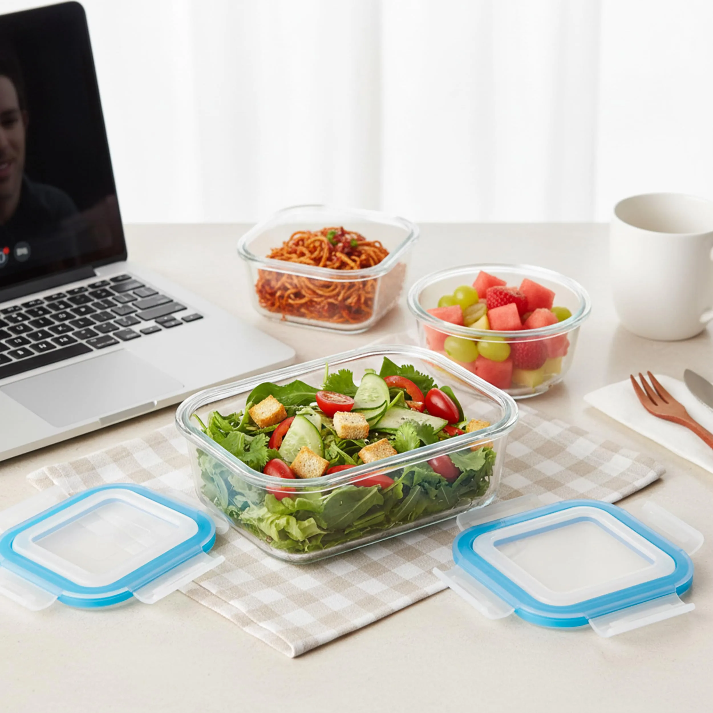 KICHLY Set di contenitori in vetro per alimenti, 18 pezzi (9 contenitori e 9 coperchi), Senza BPA - immagine 7