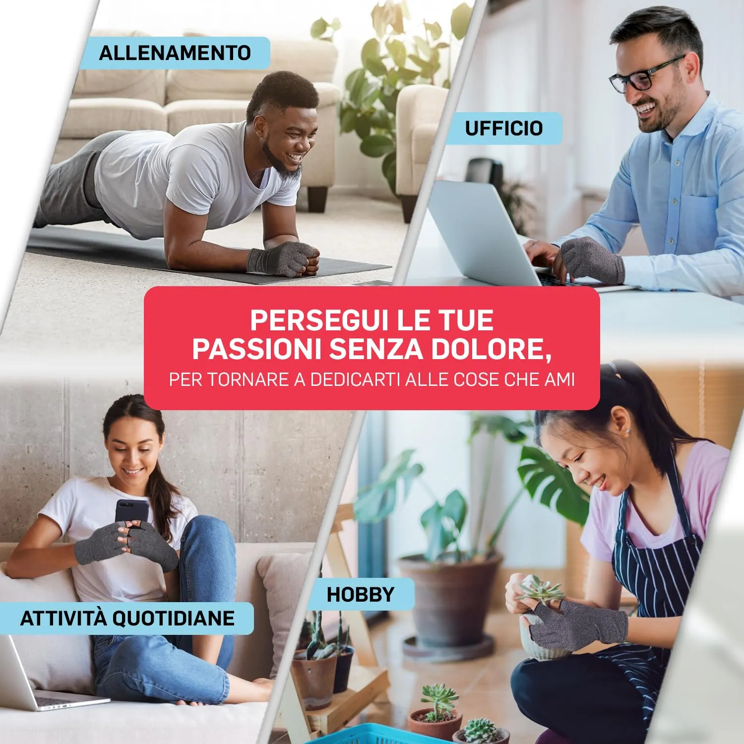 Dr. Arthritis Guanti a Compressione senza Dita per Artrosi, Tunnel Carpale e Sindrome di Raynaud, Grigio, Taglia M - immagine 5