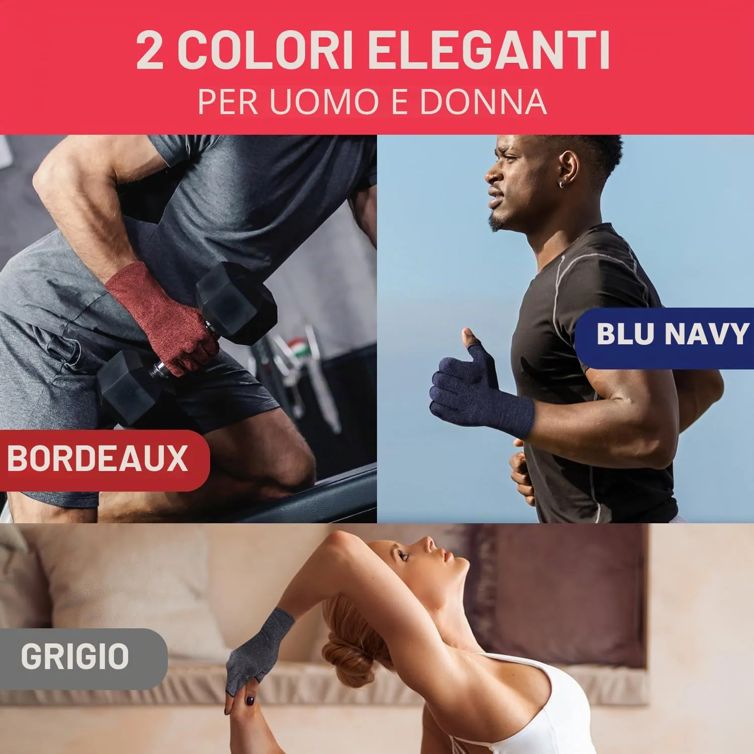 Dr. Arthritis Guanti a Compressione senza Dita per Artrosi, Tunnel Carpale e Sindrome di Raynauds, 4 Paia, Grigio e Blu, Taglia S - immagine 7