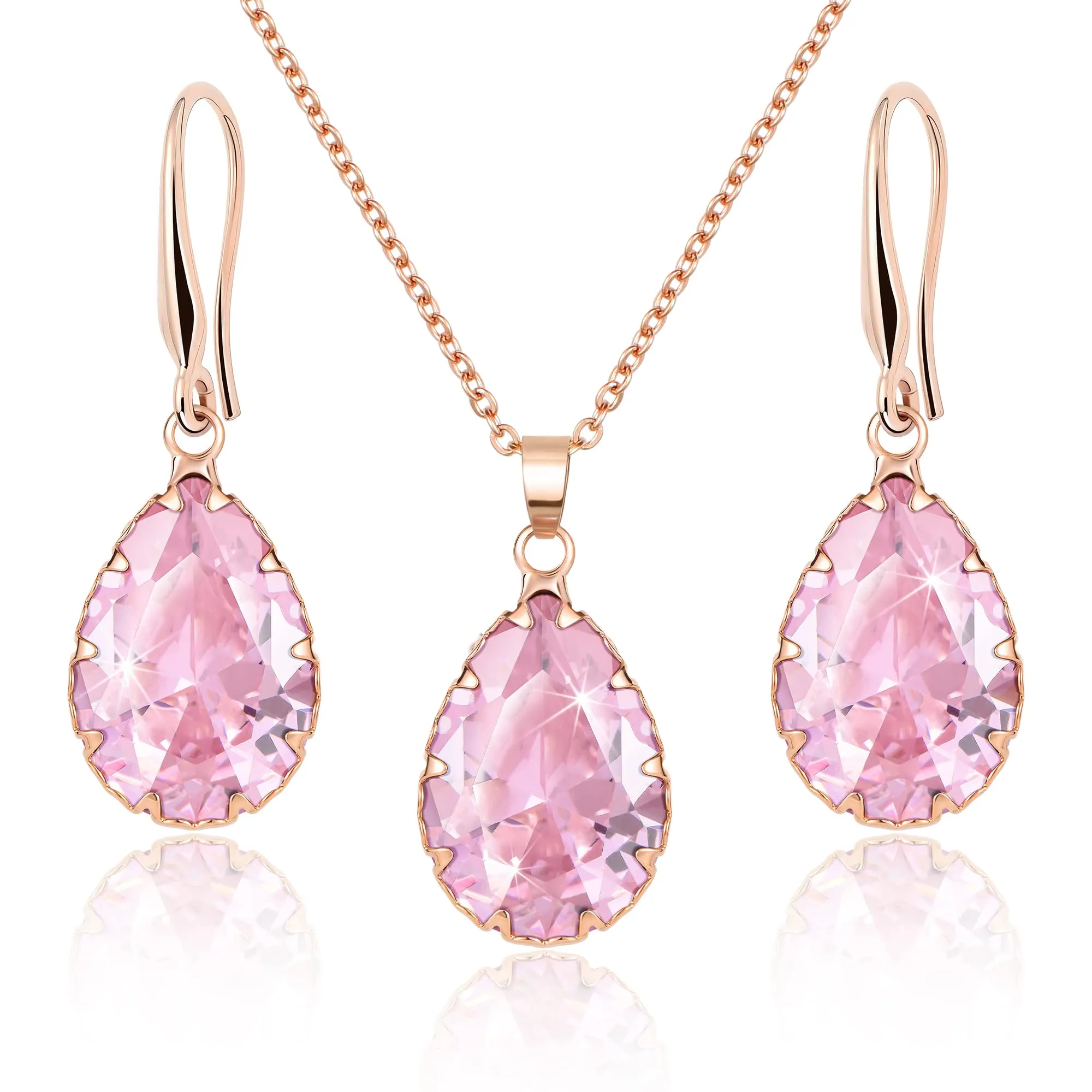 Linawe Set di gioielli in oro rosa per donna con collana e orecchini - immagine 1