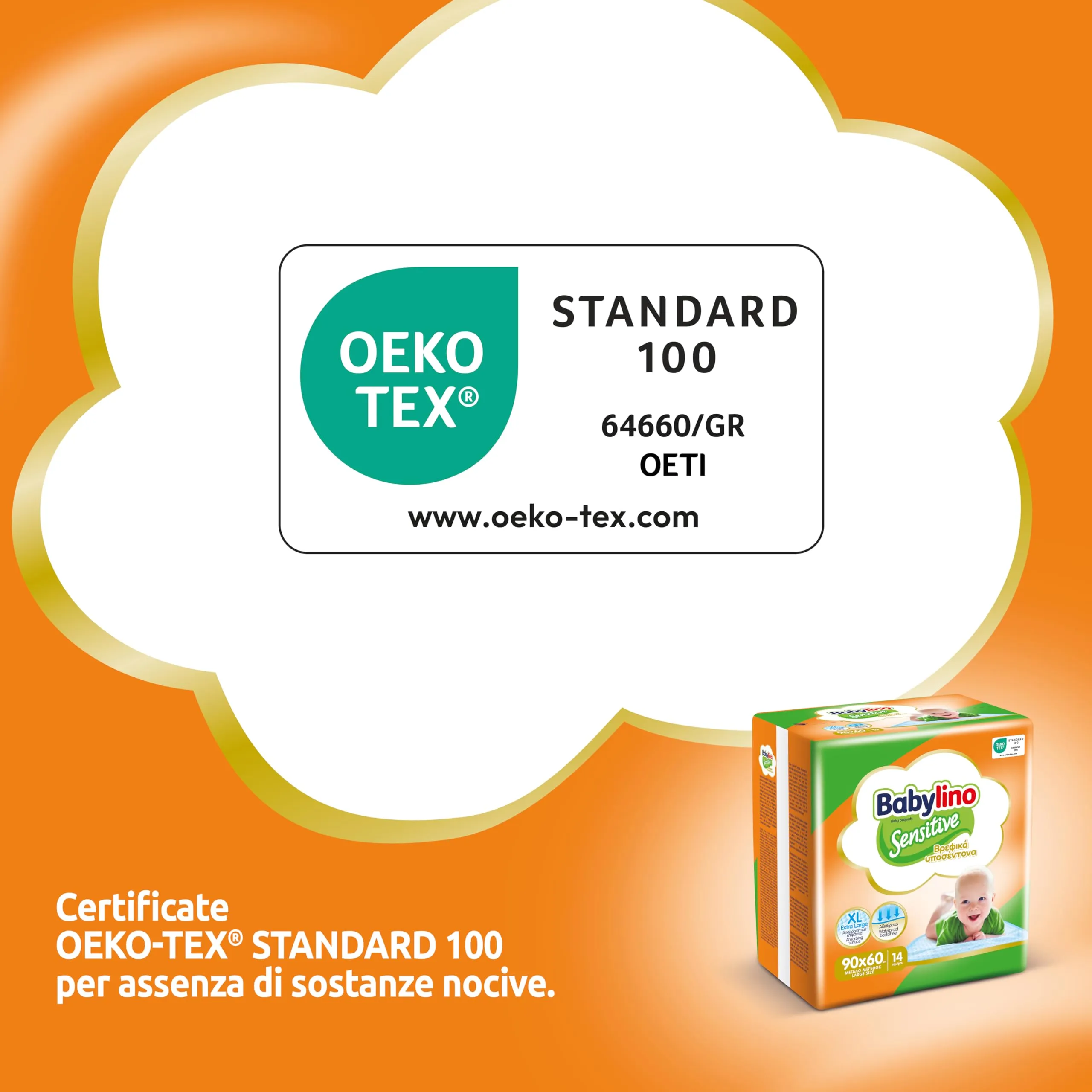 Babylino Sensitive Teli Cambio 90x60cm, 14 Unità - immagine 3