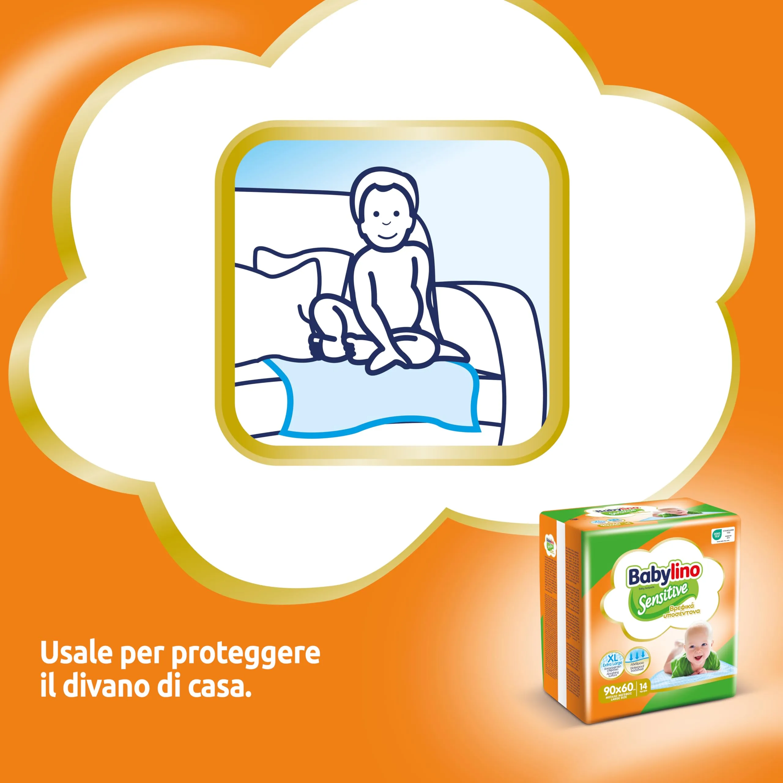 Babylino Sensitive Teli Cambio 90x60cm, 14 Unità - immagine 9
