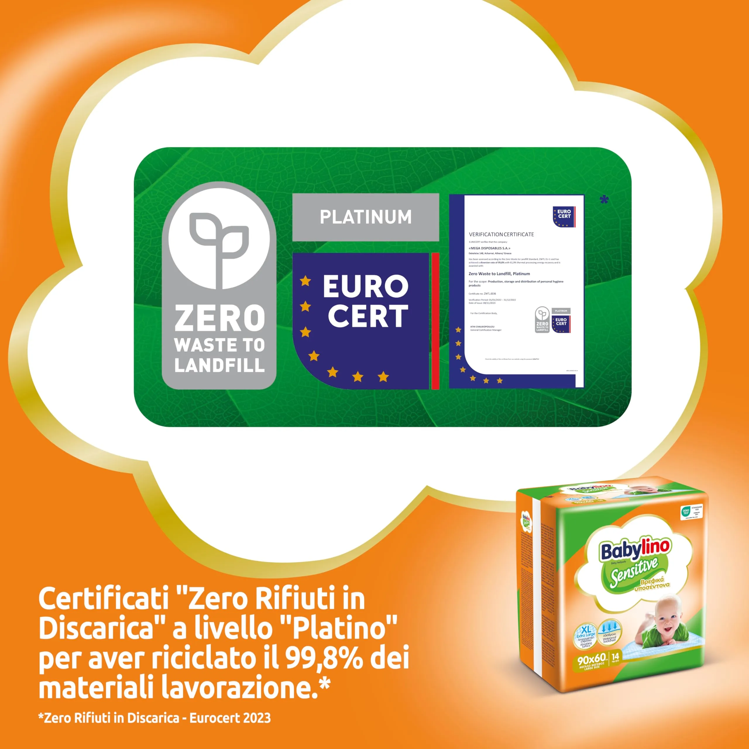 Babylino Sensitive Teli Cambio 90x60cm, 14 Unità - immagine 11