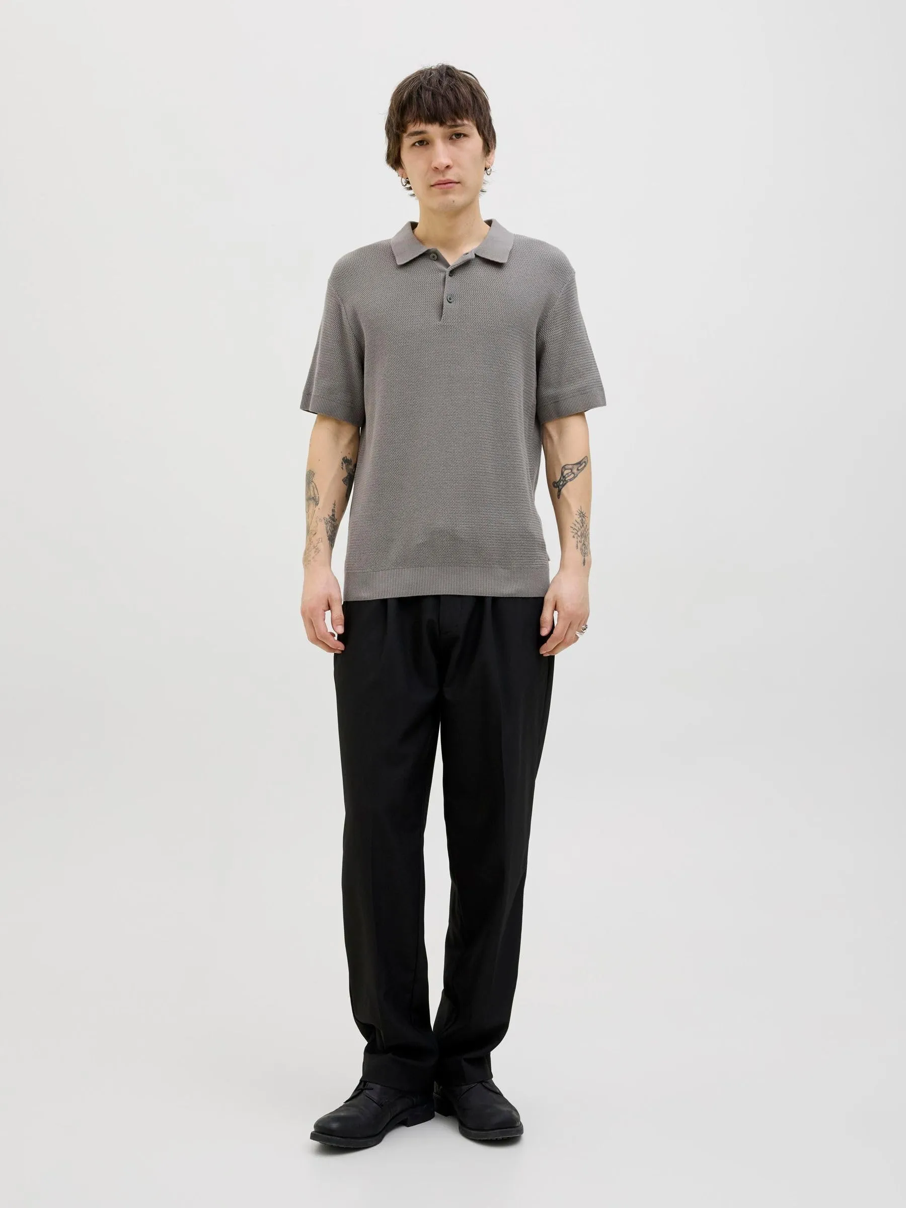 Jack & Jones Jprcccooper Knit Polo, Grigio Steeple, S - immagine 3