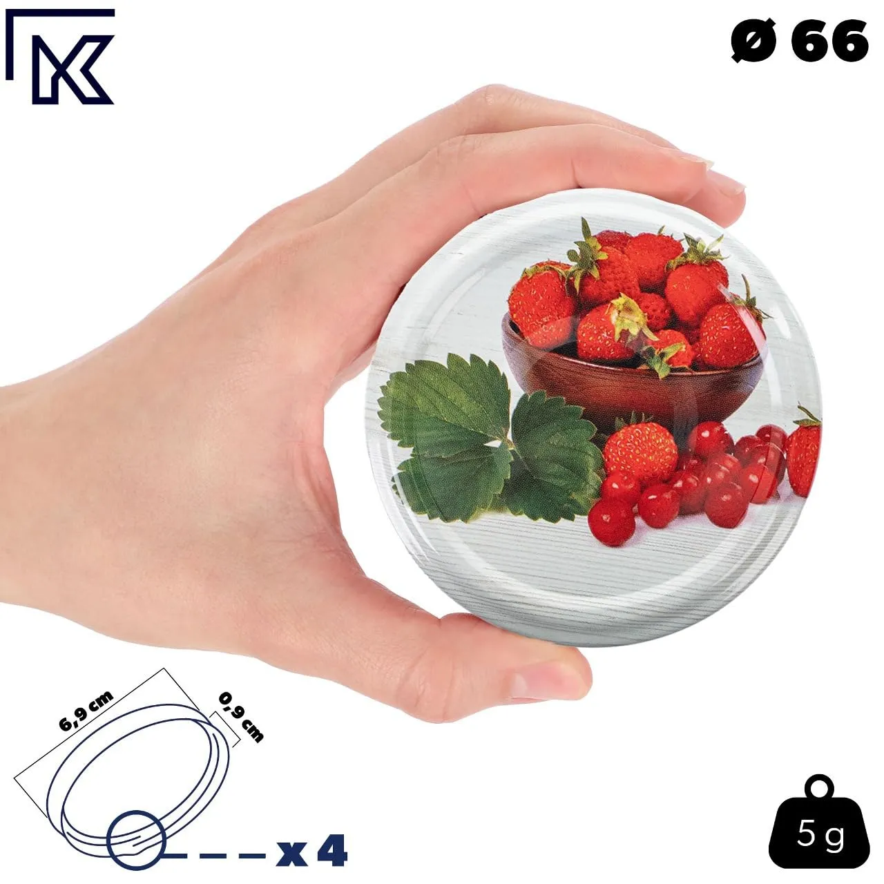 KADAX Set di 50 barattoli in vetro 200ml Ø66 con tappo a vite ermetico - immagine 4