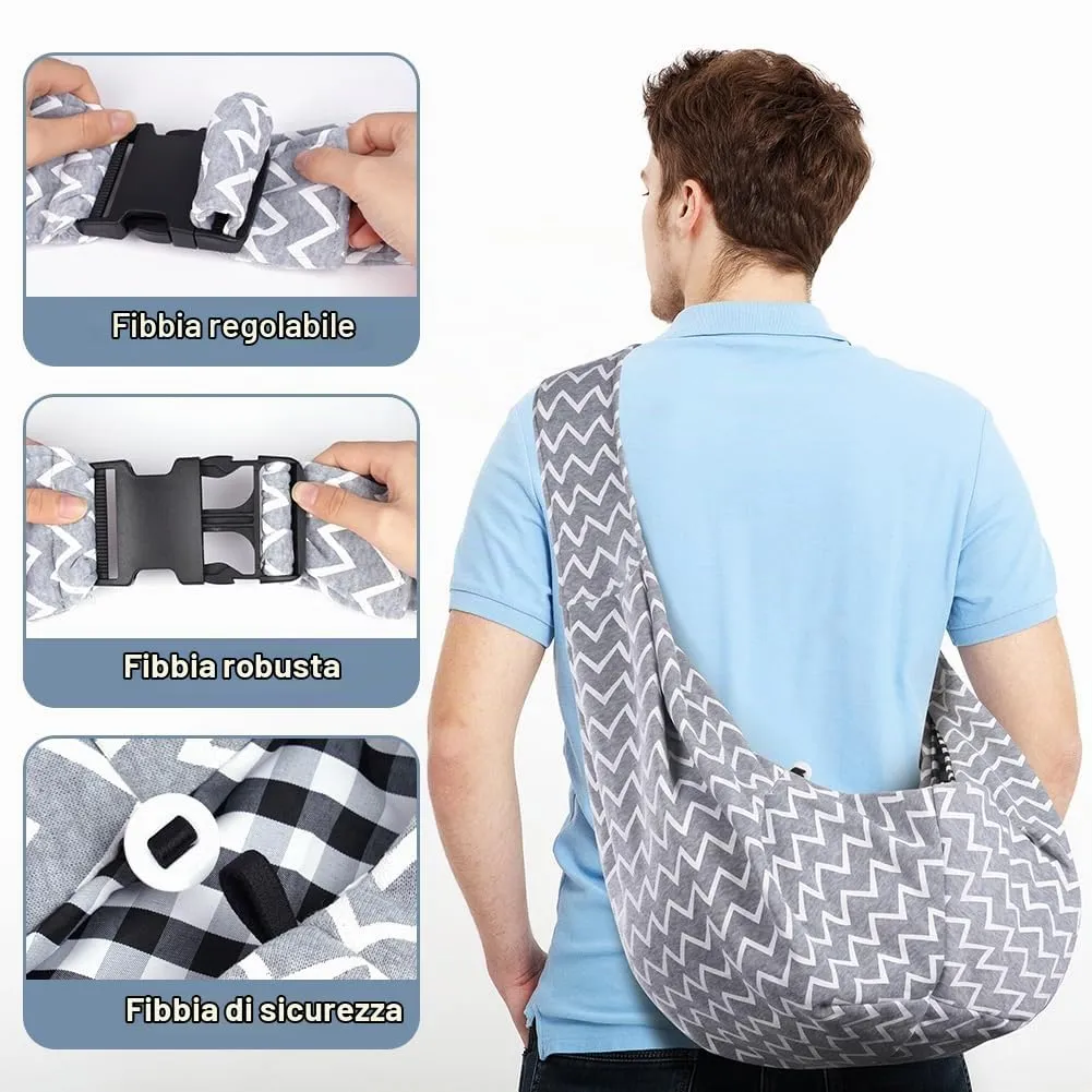 Adiwo Borsa da Viaggio per Cani e Gatti, Reversibile Borsa a Tracolla Regolabile fino a 7.5 kg - immagine 5