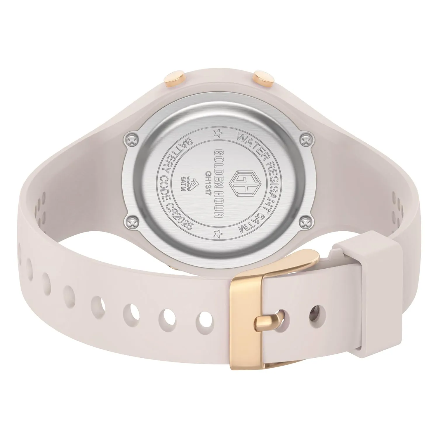 GOLDEN HOUR GH-1317 Orologio Digitale Donna Sportivo, Resistente all'Acqua 50M, Cronometro e Sveglia, Cinturino in Silicone - immagine 4