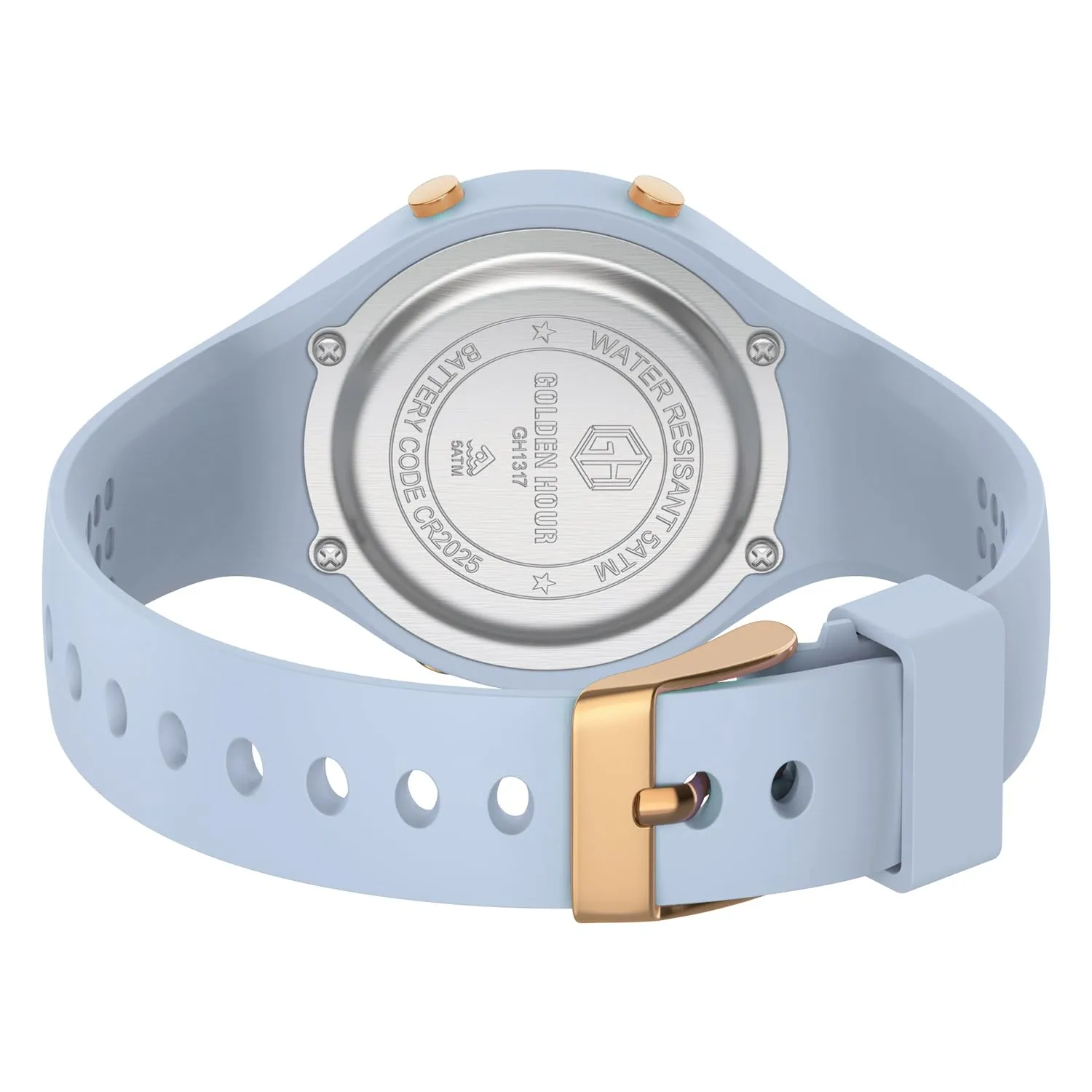Golden Hour GH-1317 Orologio Digitale Donna Sportivo, Resistente all'Acqua 50M, Cronometro e Sveglia, Cinturino in Silicone - immagine 4