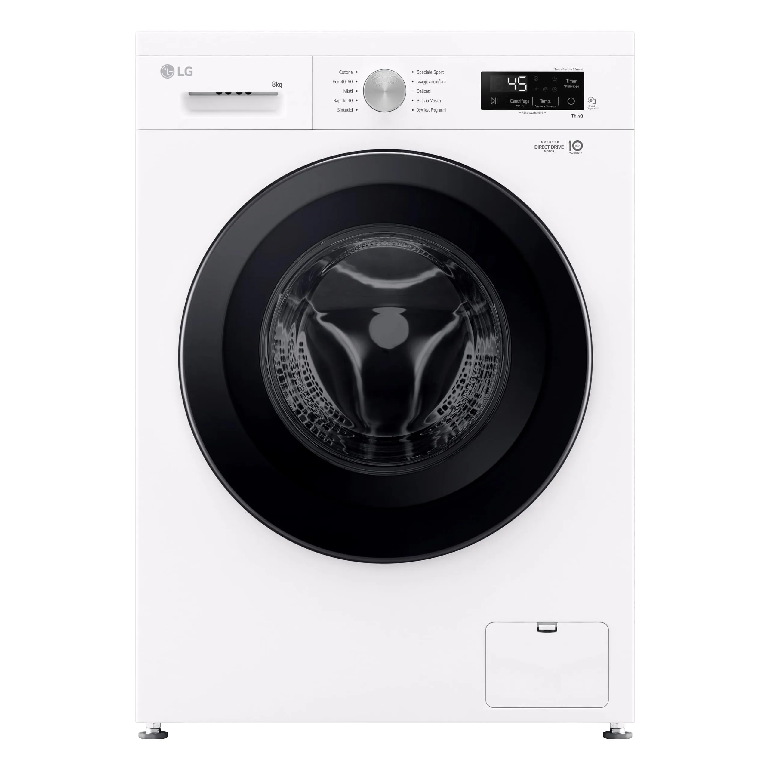 LG F4NX1008NWK Lavatrice 8 kg Carica Frontale Serie X1 Classe A 1400 giri Wi-Fi 6 Motion Direct Drive Steam Allergy Care Essence White - immagine 5