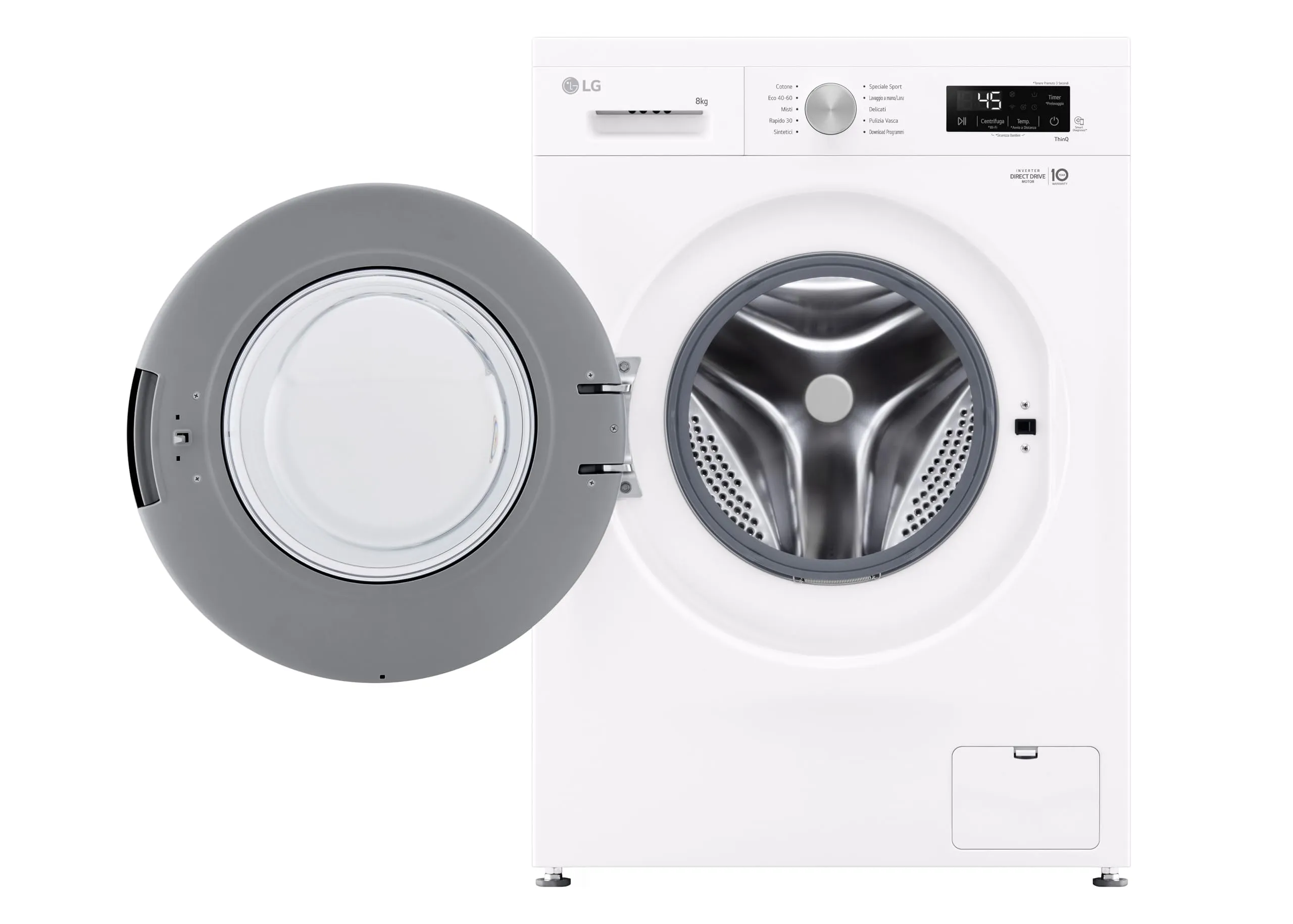LG F4NX1008NWK Lavatrice 8 kg Carica Frontale Serie X1 Classe A 1400 giri Wi-Fi 6 Motion Direct Drive Steam Allergy Care Essence White - immagine 10