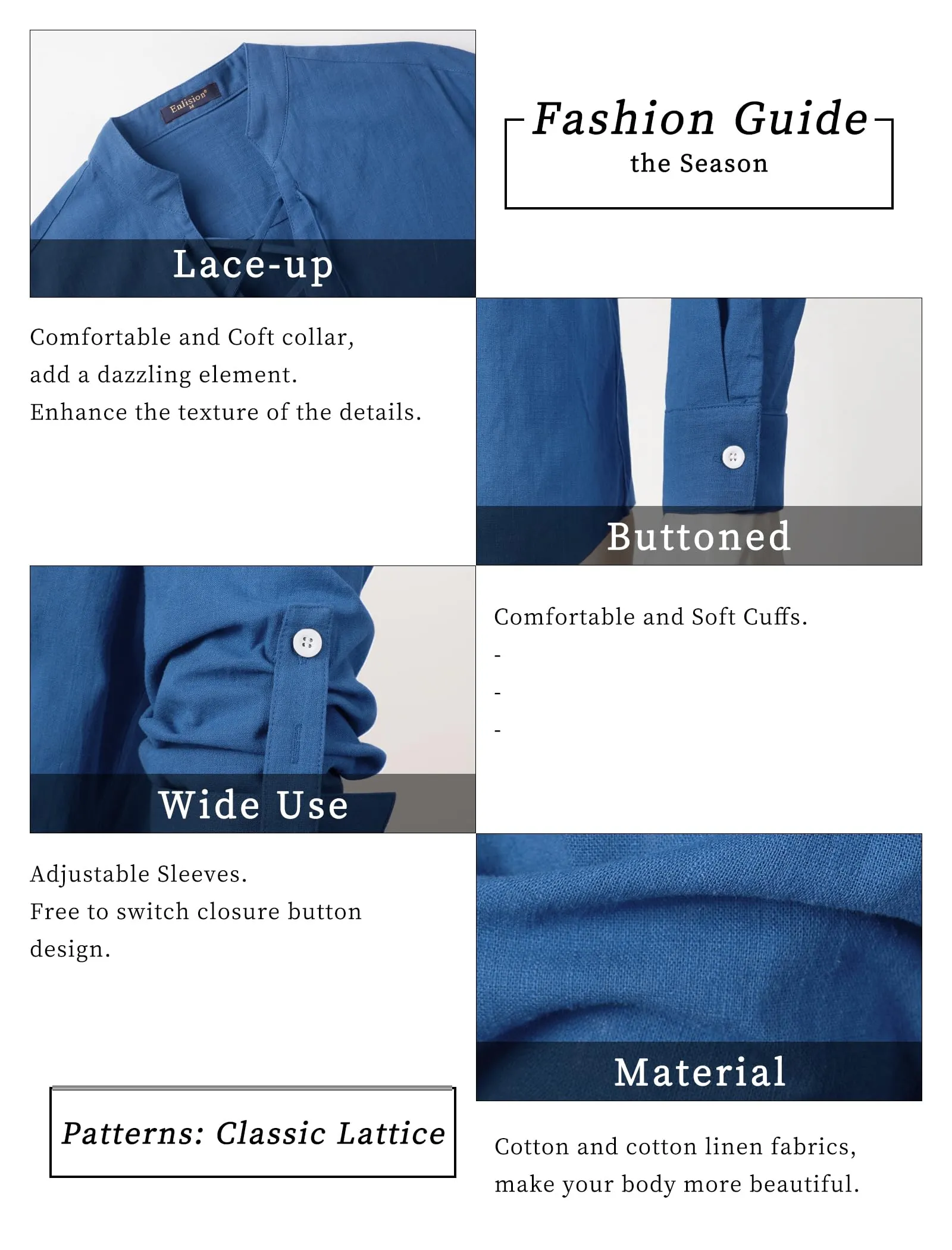 Enlision Camicia Medievale Rinascimentale da Uomo, Blu, 2XL - immagine 5