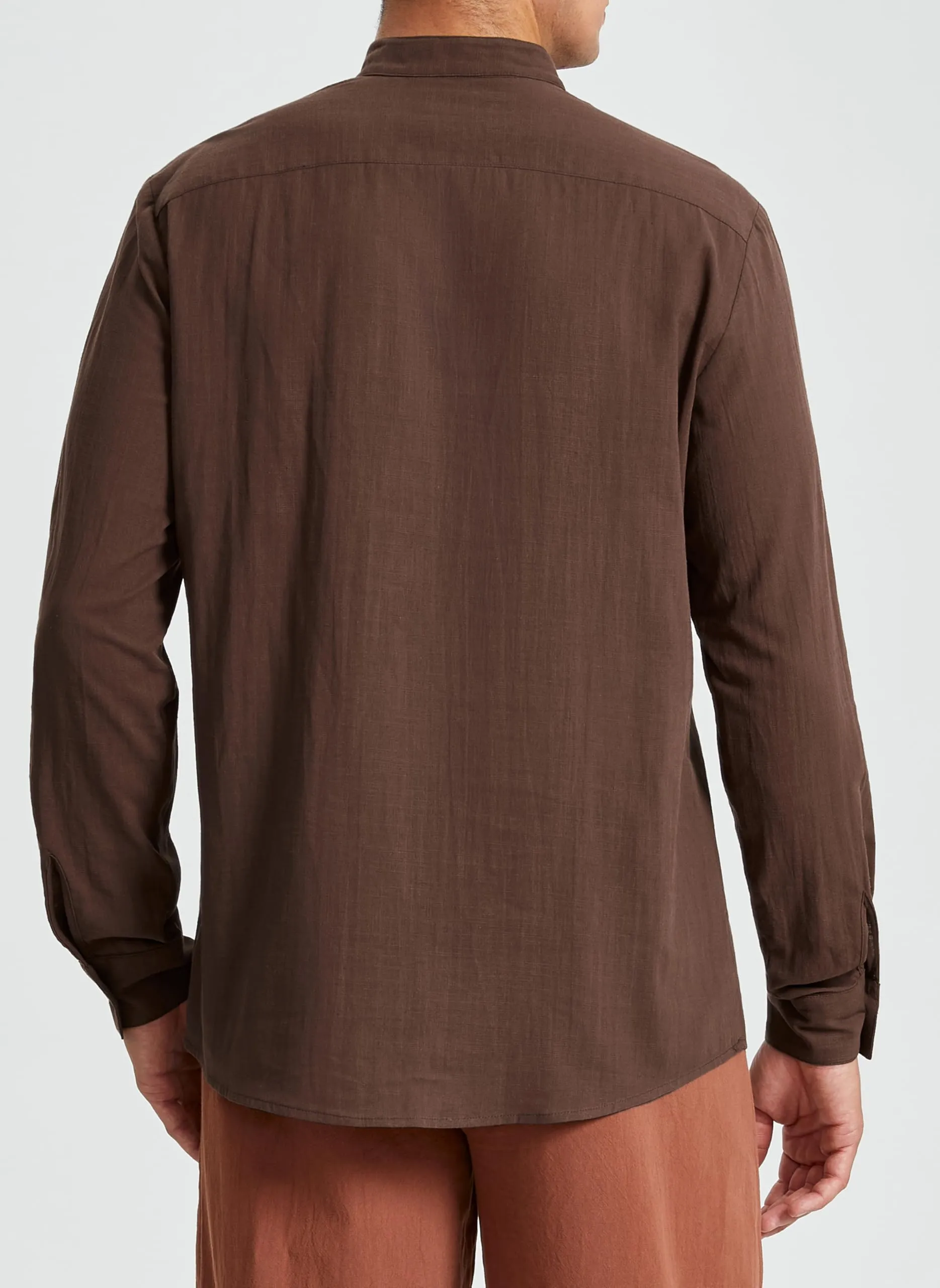 Enlision Camicia in Lino e Cotone da Uomo con Lacci, Stile Medievale Vintage, Marrone, S - immagine 4