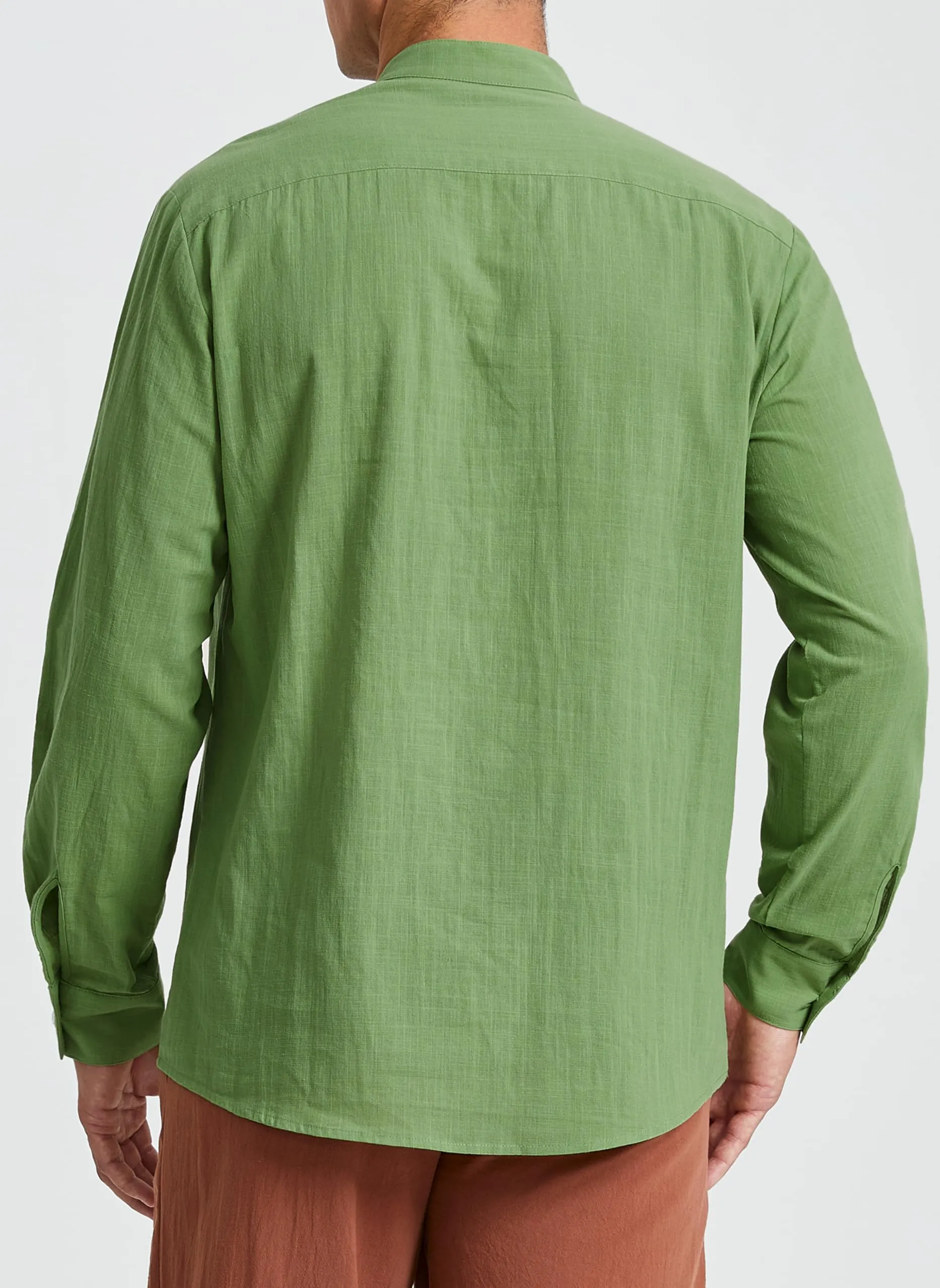 Enlision Camicia Medievale da Uomo in Lino Verde Militare 3XL - immagine 3