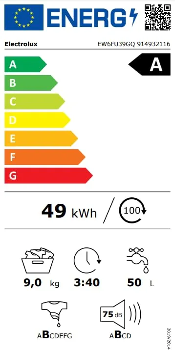 Electrolux EW6FA39GQ Lavatrice Carica Frontale 9 kg SensiCare Serie 600 - immagine 9
