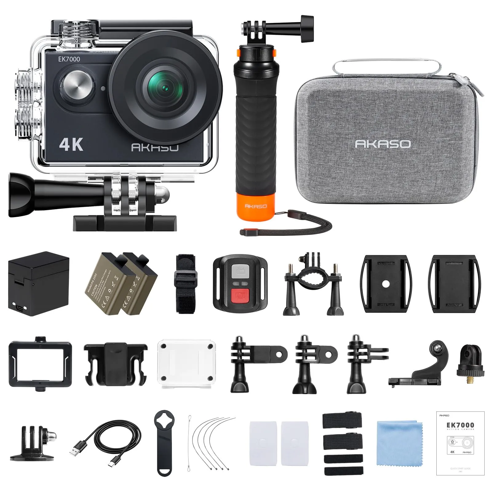 AKASO EK7000 Action Cam 4K 30FPS con Impugnatura Galleggiante e Custodia - immagine 1