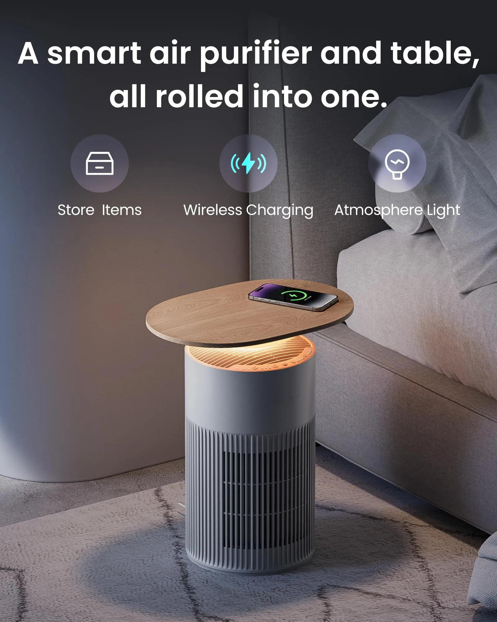 SwitchBot Purificatore d'aria con App, CADR 400m³/h, Filtro HEPA, Modalità Sonno 20dB, Bianco - immagine 3
