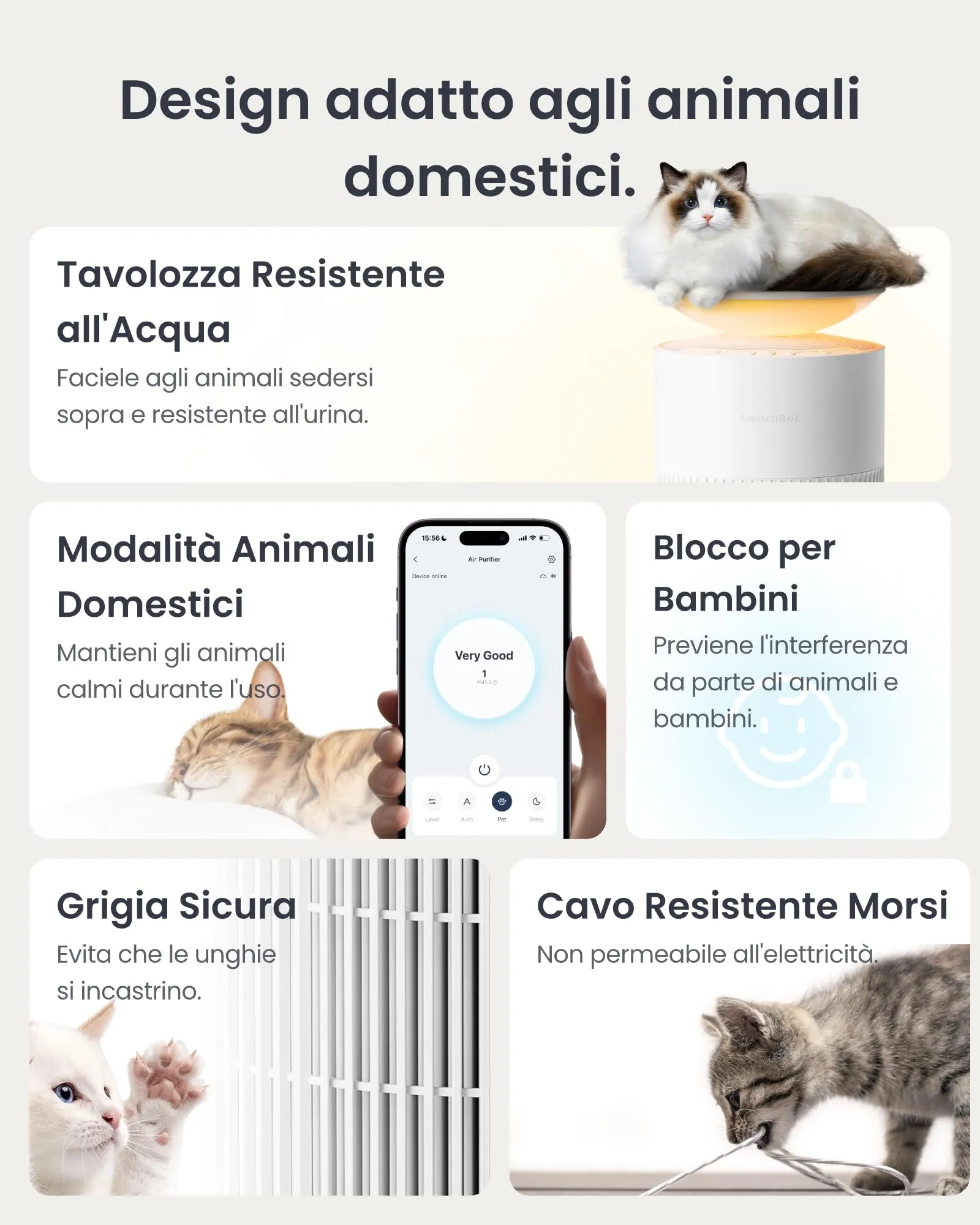SwitchBot Purificatore d'aria con App, CADR 400m³/h, Filtro HEPA, Luce Notturna - immagine 8