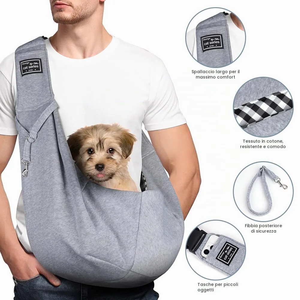 Adiwo Borsa da Viaggio per Cani e Gatti, Reversibile e Regolabile, fino a 7.5 kg - immagine 3