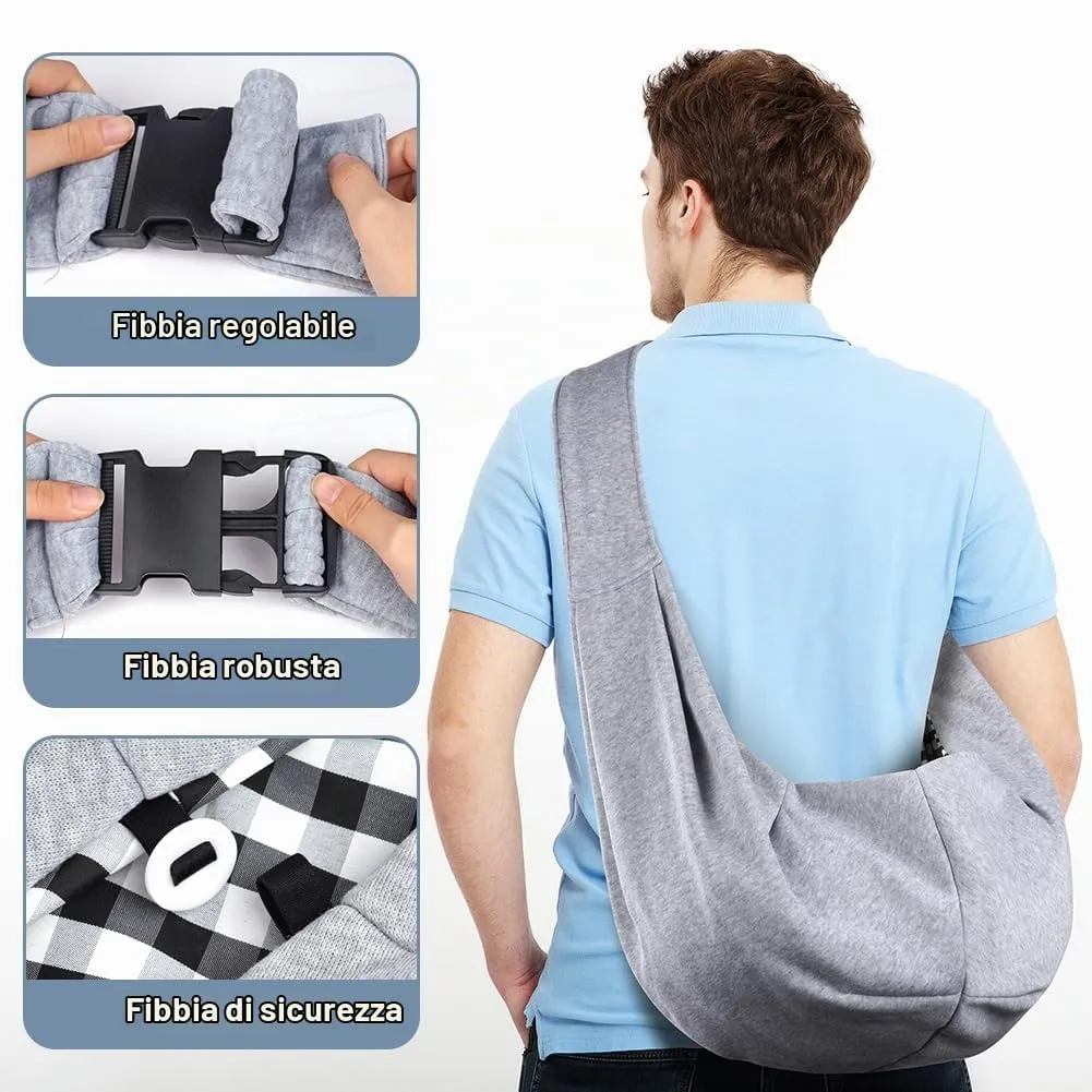 Adiwo Borsa da Viaggio per Cani e Gatti, Reversibile e Regolabile, fino a 7.5 kg - immagine 5